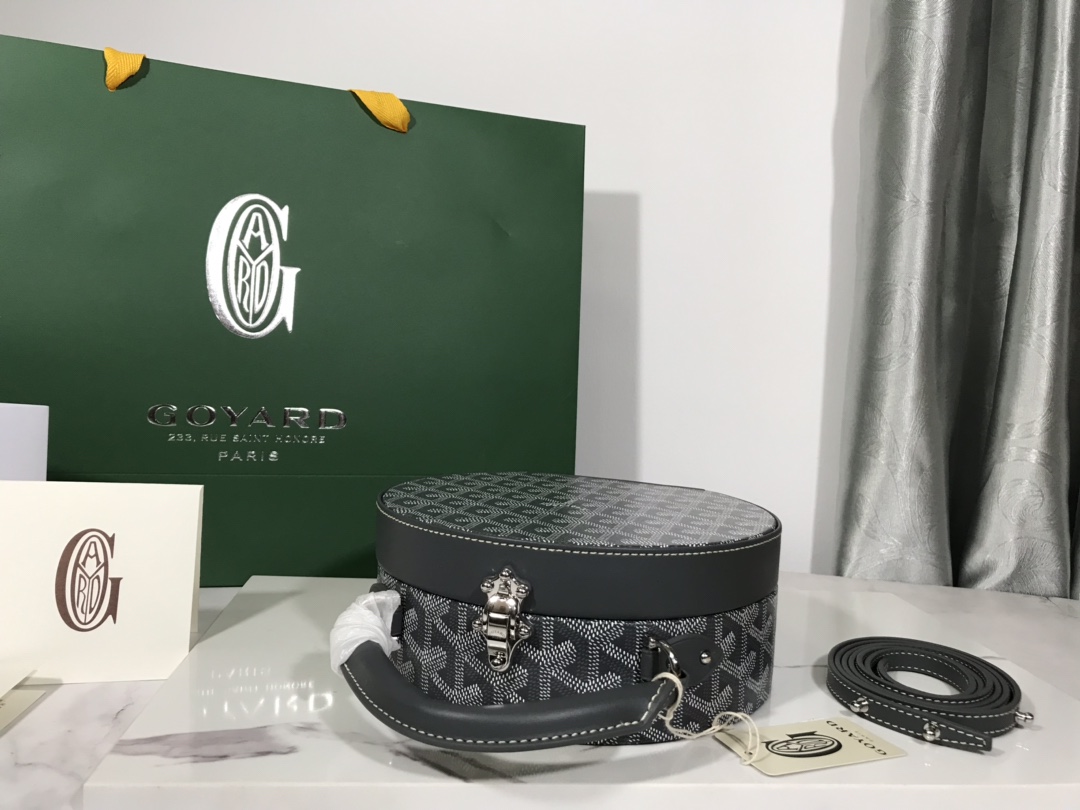 Goyard Black Alto Hatbox Trunk Bag Cloth ref.1184092