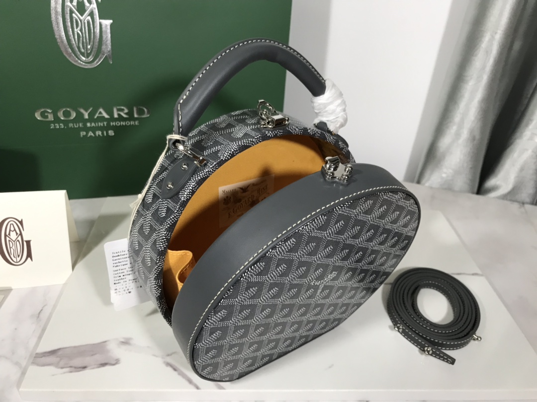 Goyard Black Alto Hatbox Trunk Bag Cloth ref.1184092