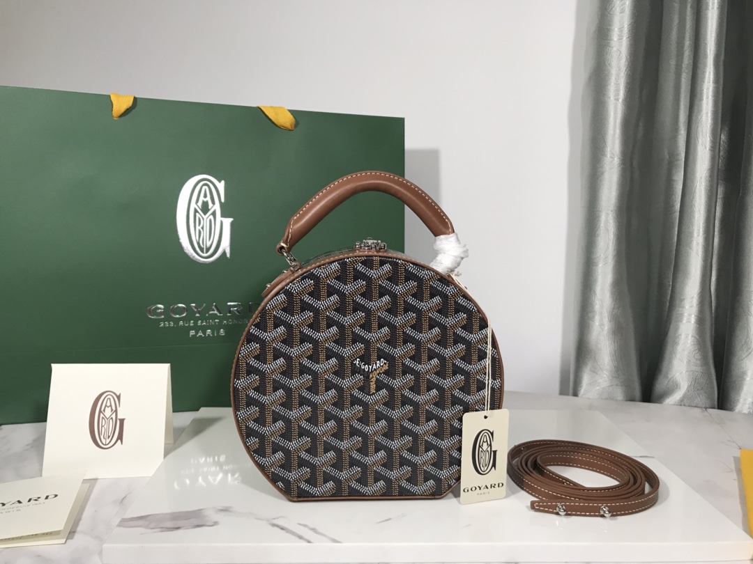 GOYARD Goyardine Alto Hatbox Brown gray.