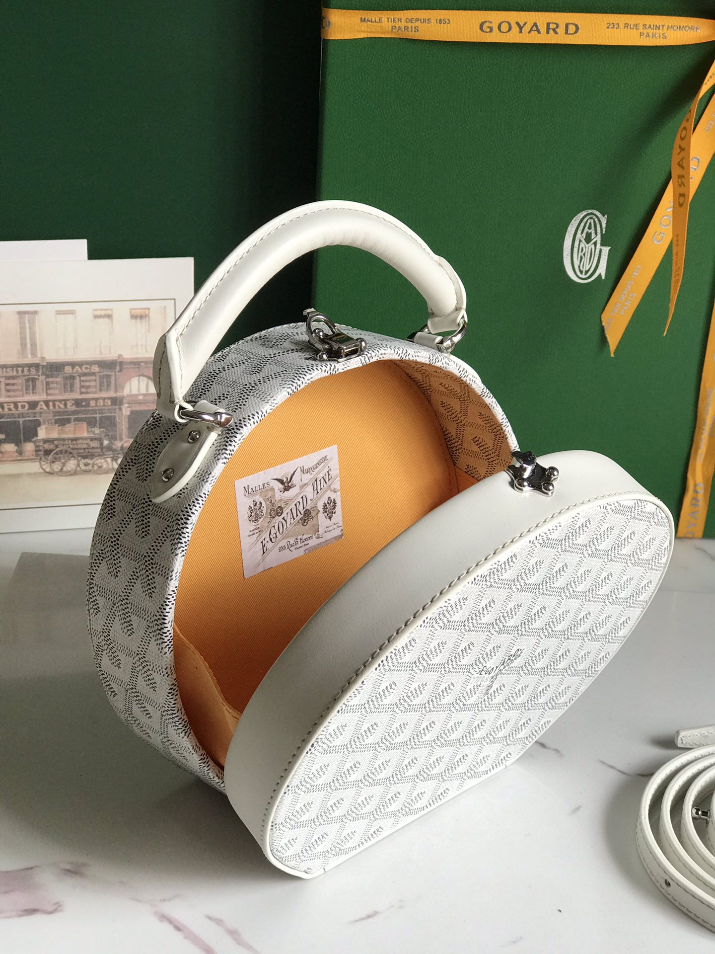 GOYARD Goyardine Alto Hatbox white