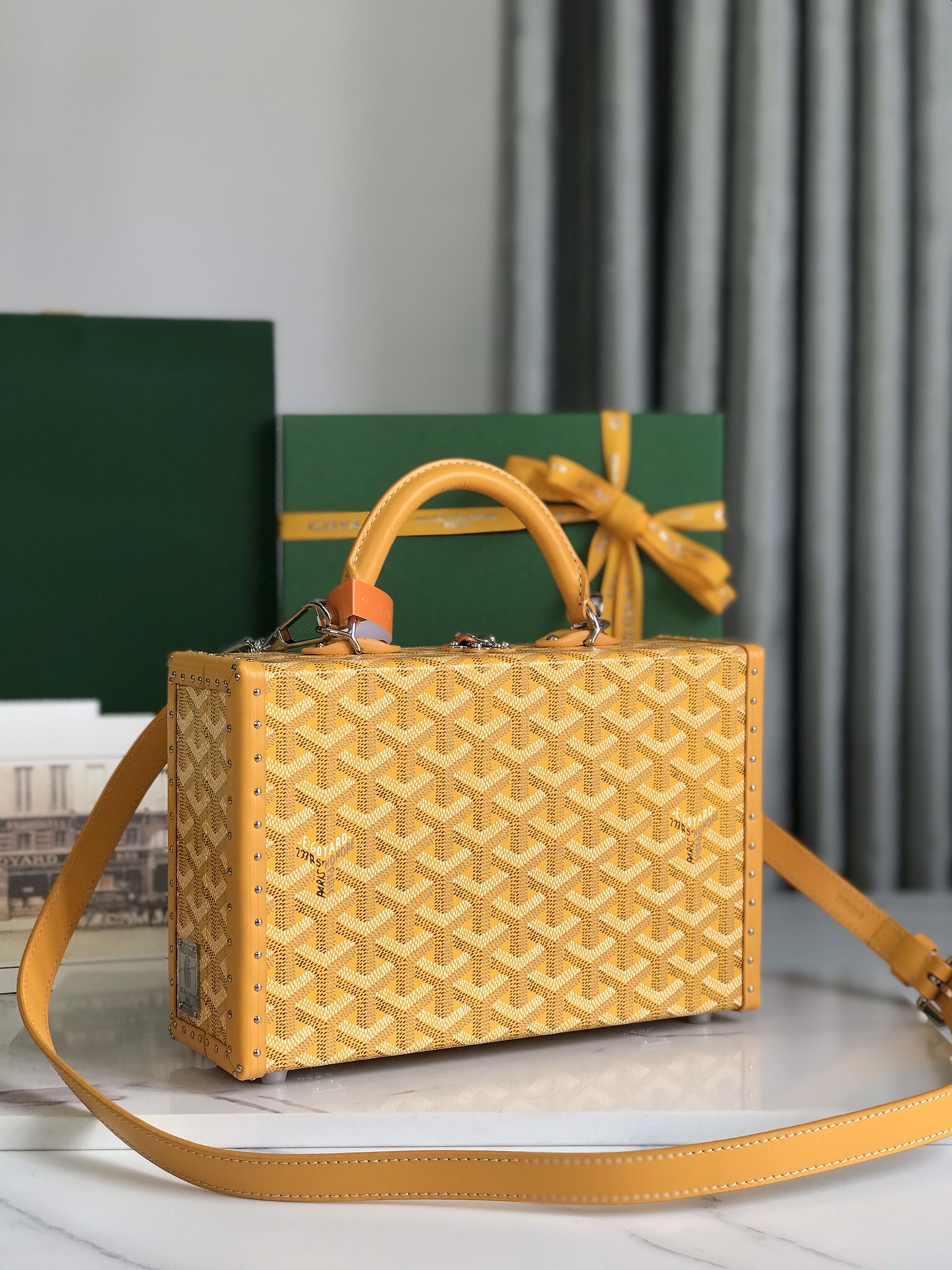 Goyard Grand Hotel Trunk Bag yellow | eBay