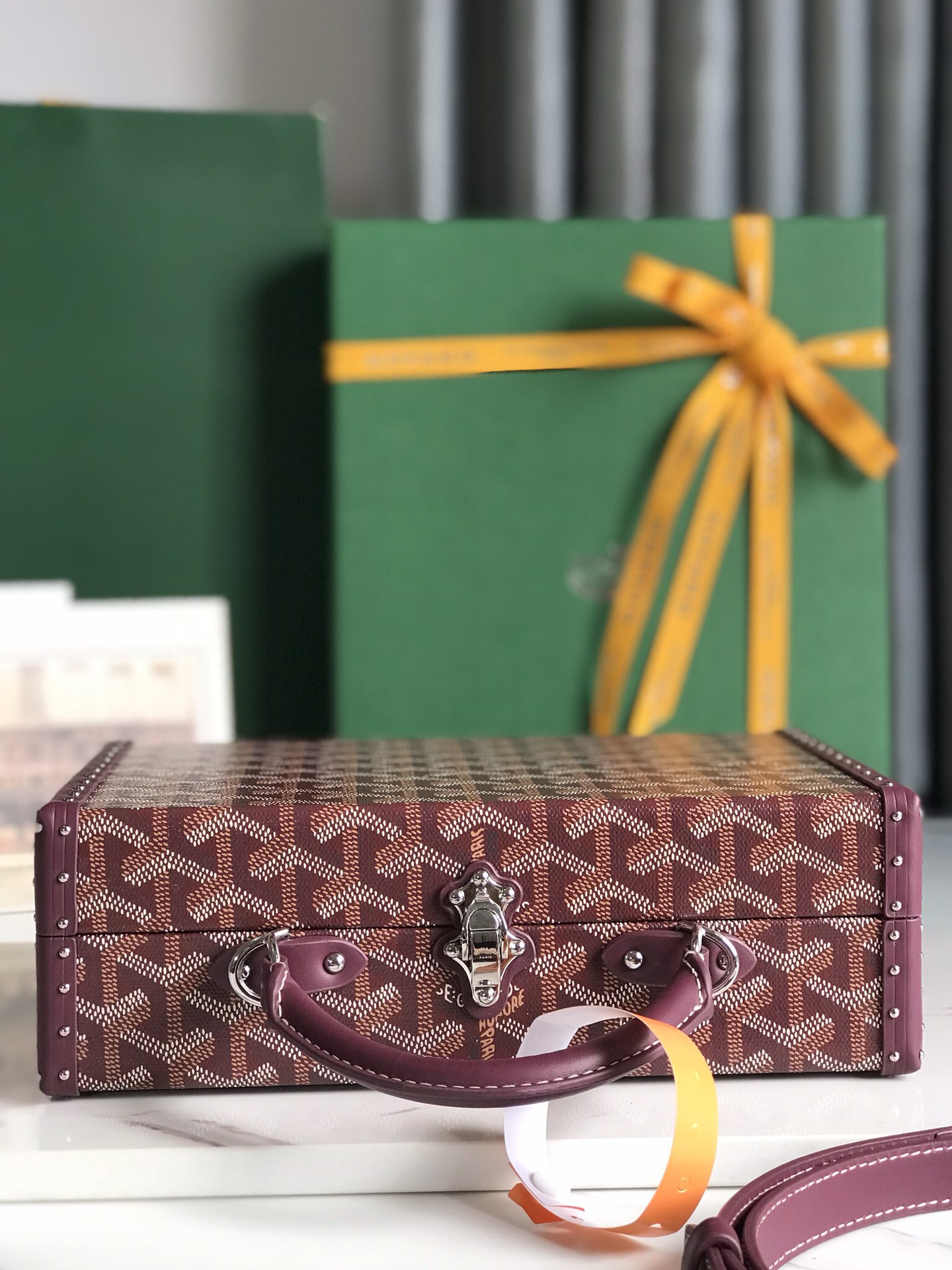 Goyard Grand Hotel Trunk Bag Brown red | eBay