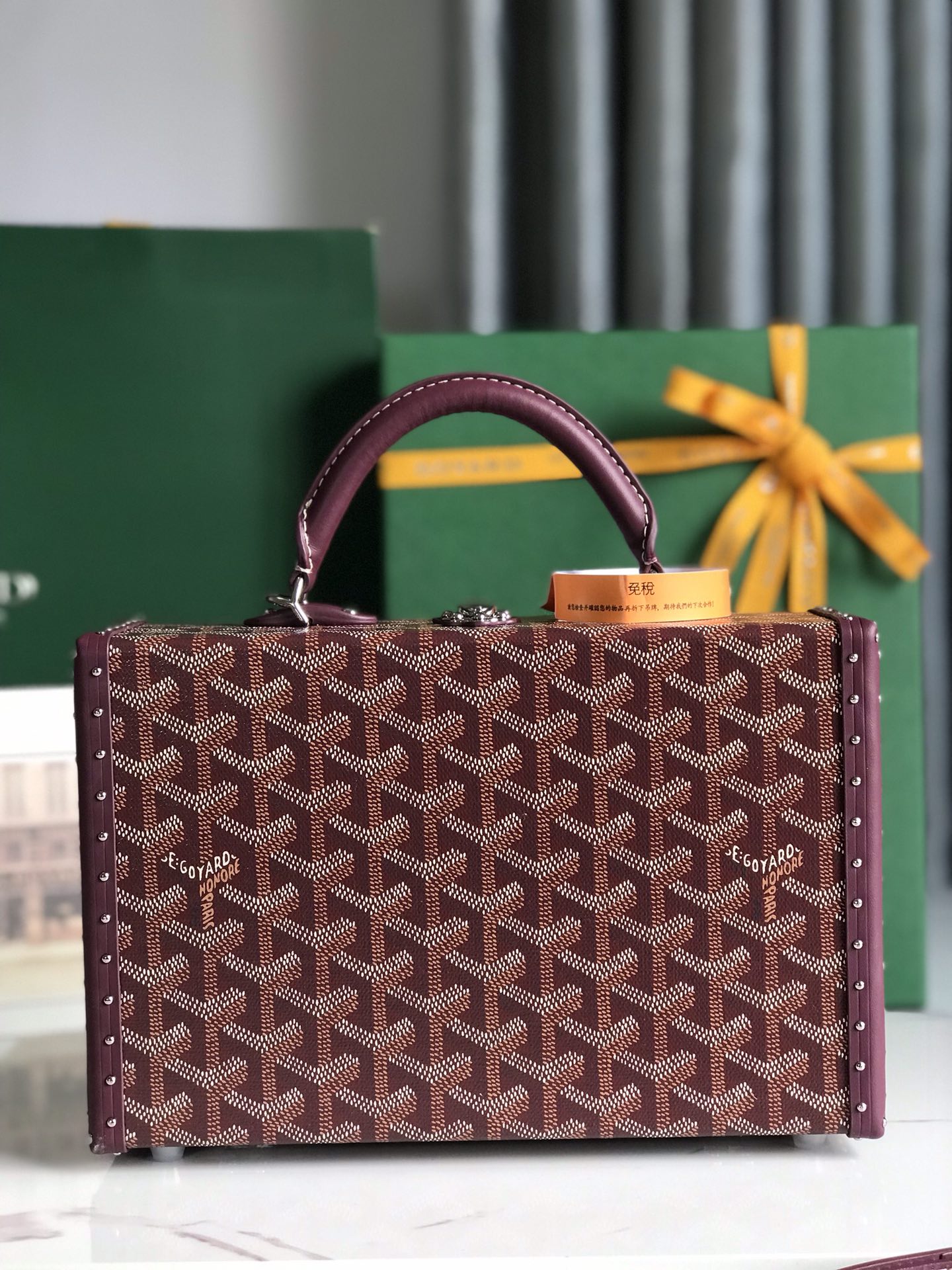 Goyard Grand Hotel Trunk Bag Brown red | eBay