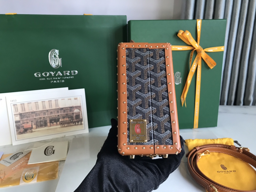 Goyard Grand Hotel Trunk Bag Coated Canvas PM Black 1717911