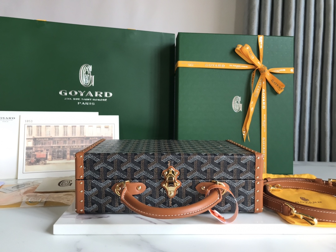Goyard Grand Hotel Trunk Bag Coated Canvas PM Black 1717911