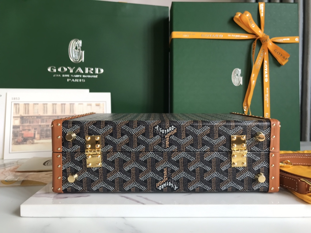 Goyard Grand Hotel Trunk Bag Coated Canvas PM Black 1717911