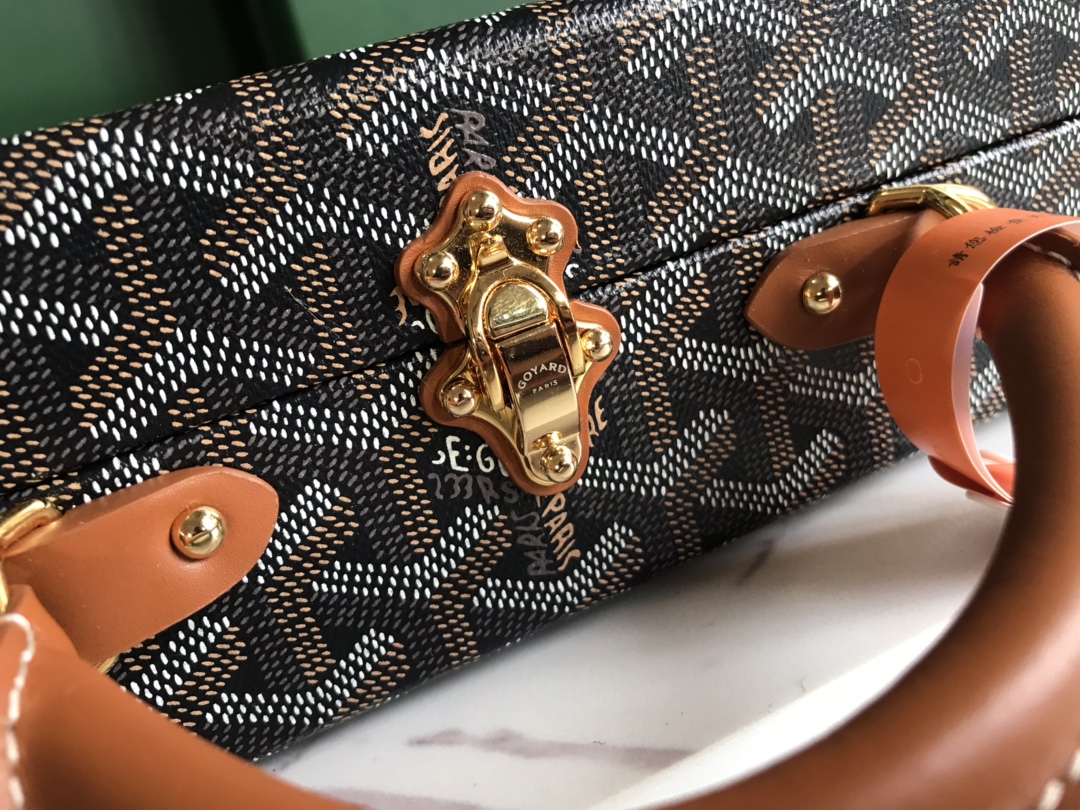Goyard Grand Hotel Trunk Bag Coated Canvas PM Black 1717911