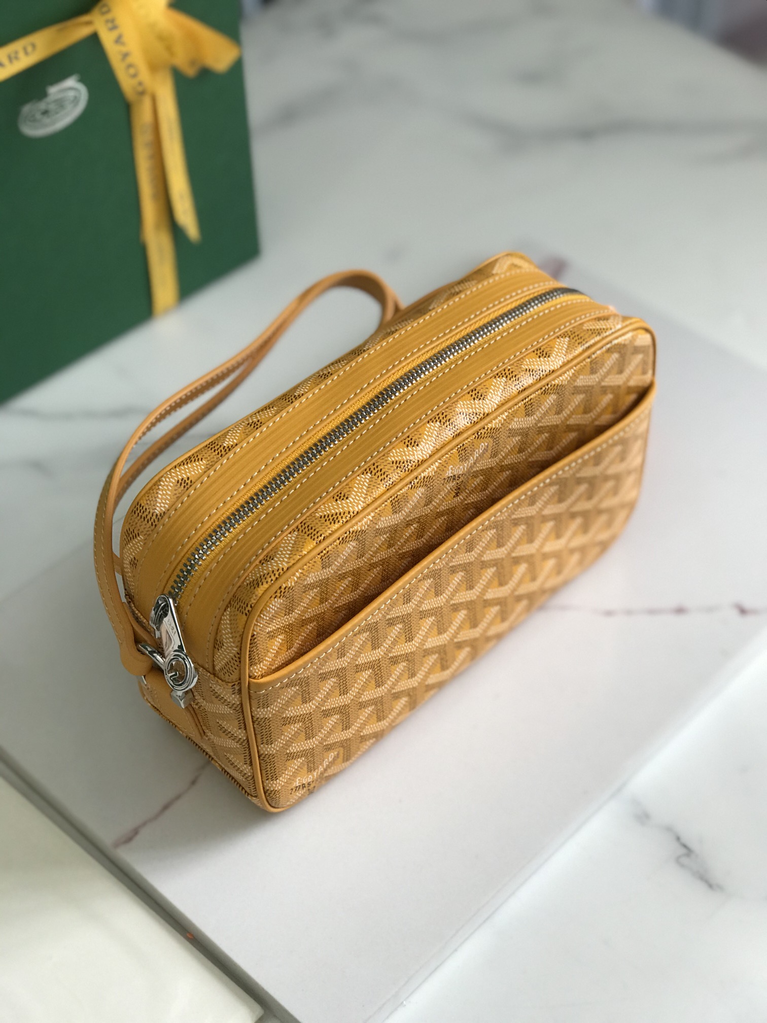 GOYARD Herringbone Cup Vert PM Shoulder Bag PVC yellow