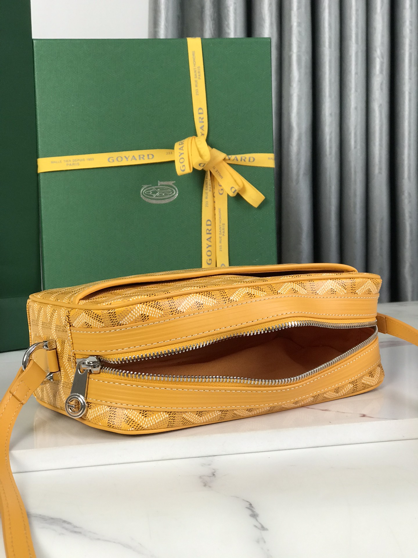 GOYARD Herringbone Cup Vert PM Shoulder Bag PVC yellow
