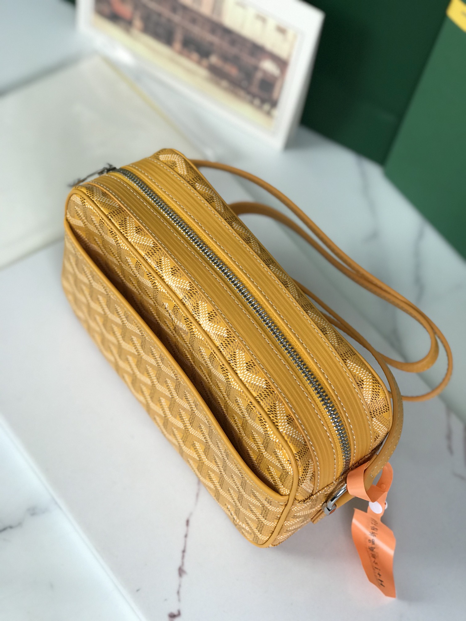 GOYARD Herringbone Cup Vert PM Shoulder Bag PVC yellow