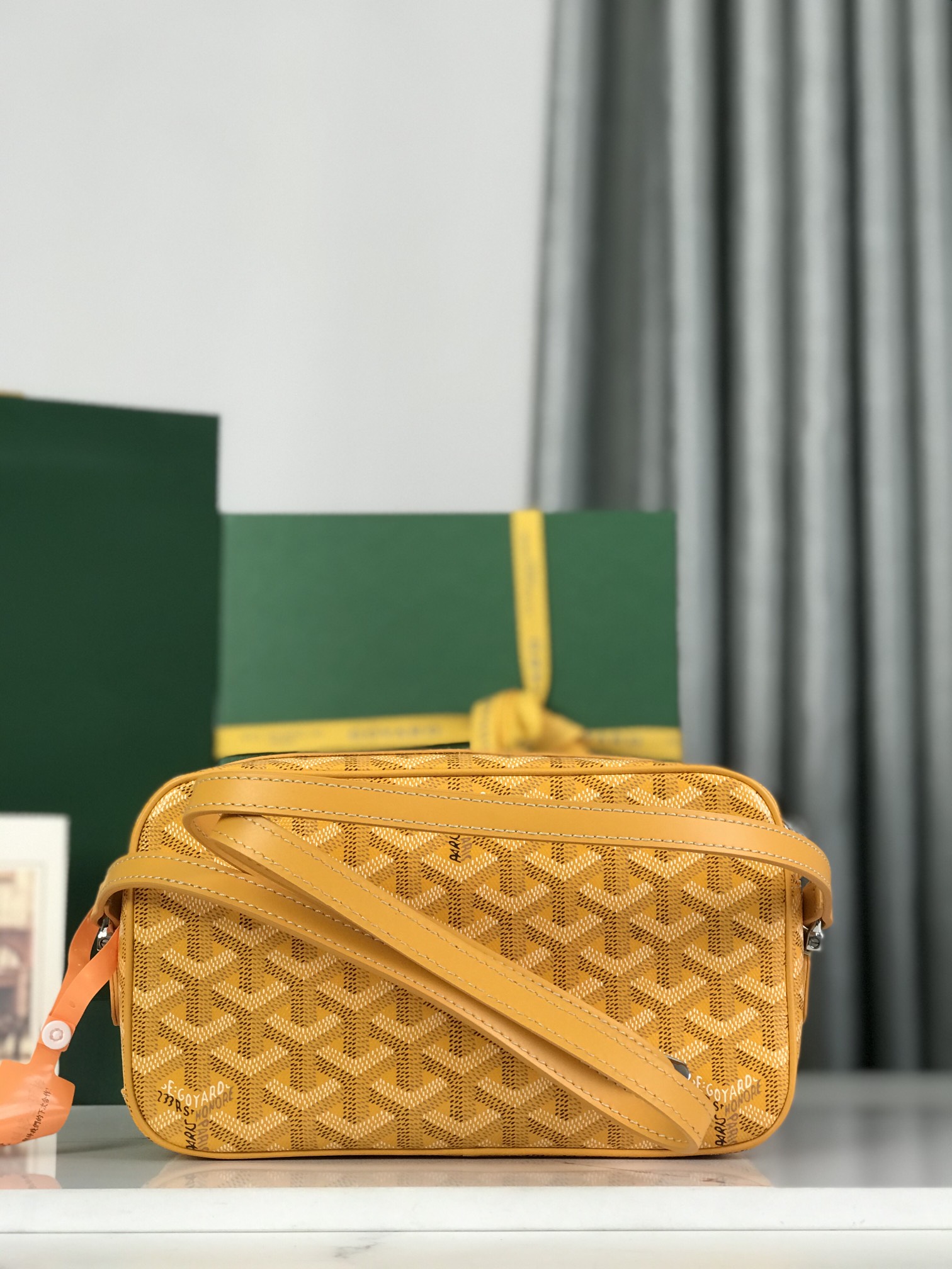 GOYARD Herringbone Cup Vert PM Shoulder Bag PVC yellow