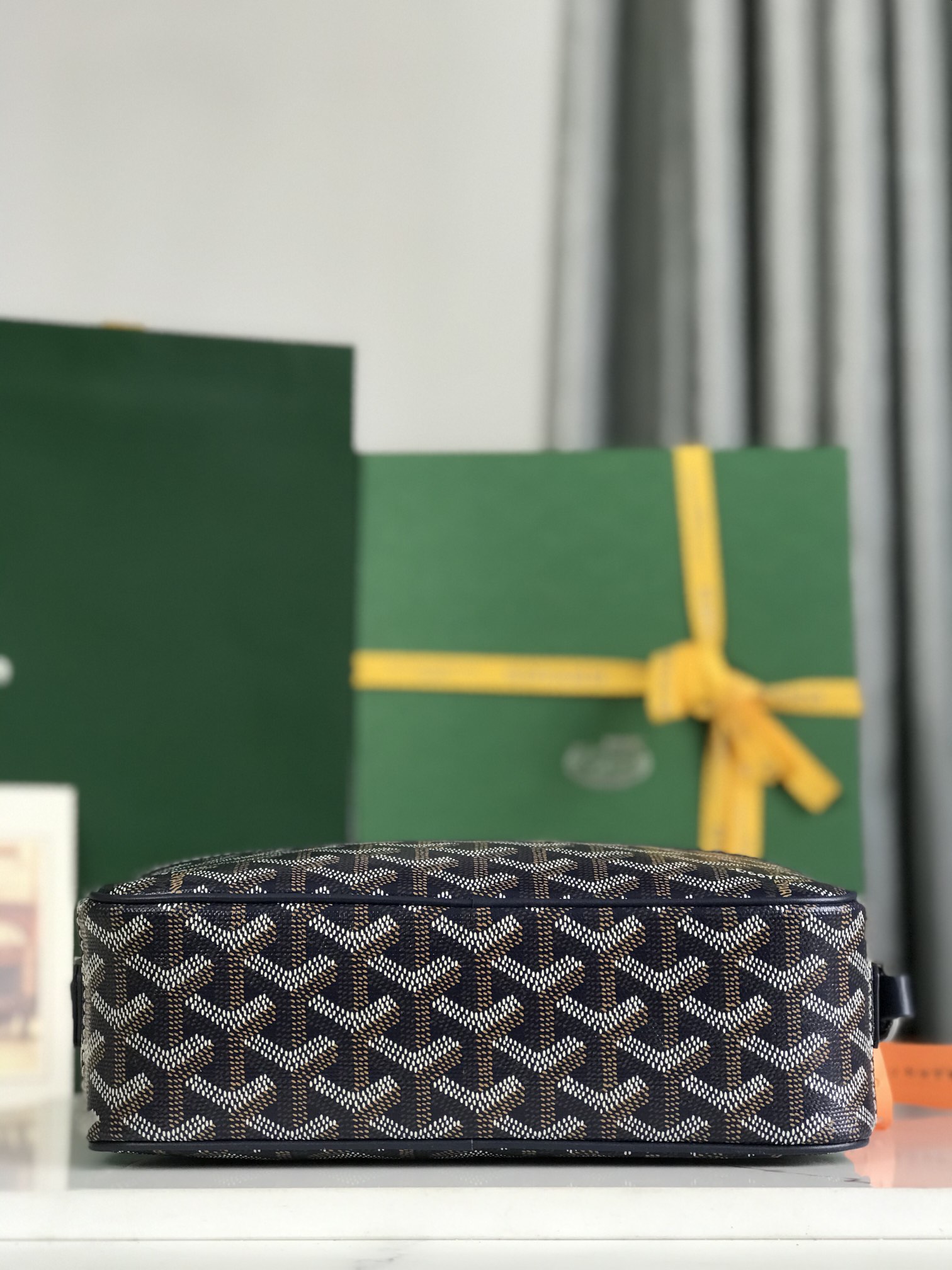 GOYARD Herringbone Cup Vert PM Shoulder Bag PVC navy