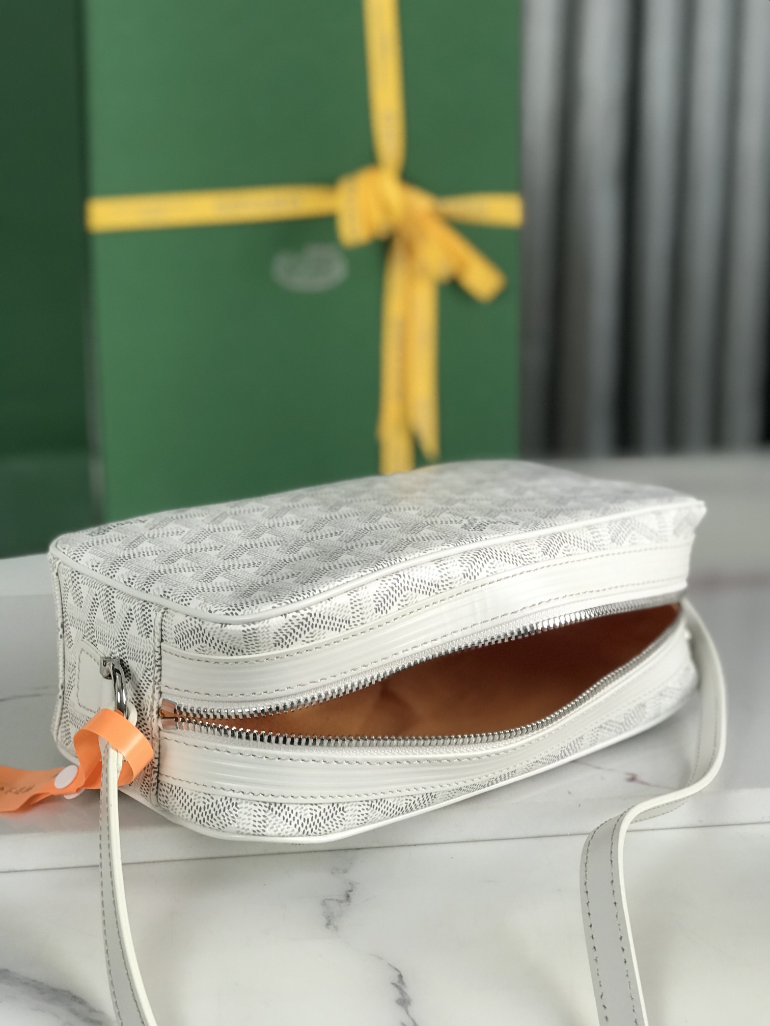 GOYARD Herringbone Cup Vert PM Shoulder Bag PVC brown