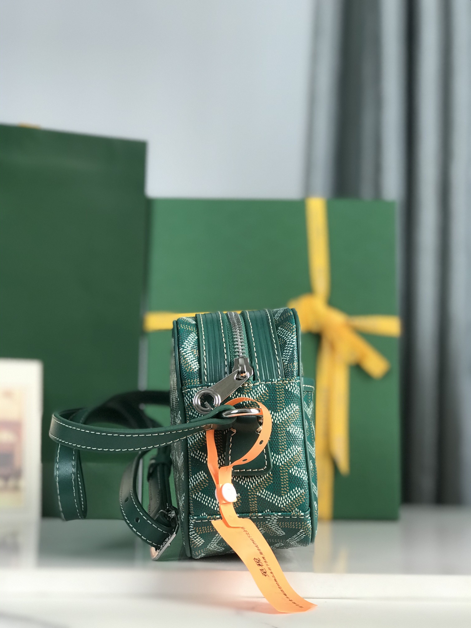 GOYARD Herringbone Cup Vert PM Shoulder Bag PVC green