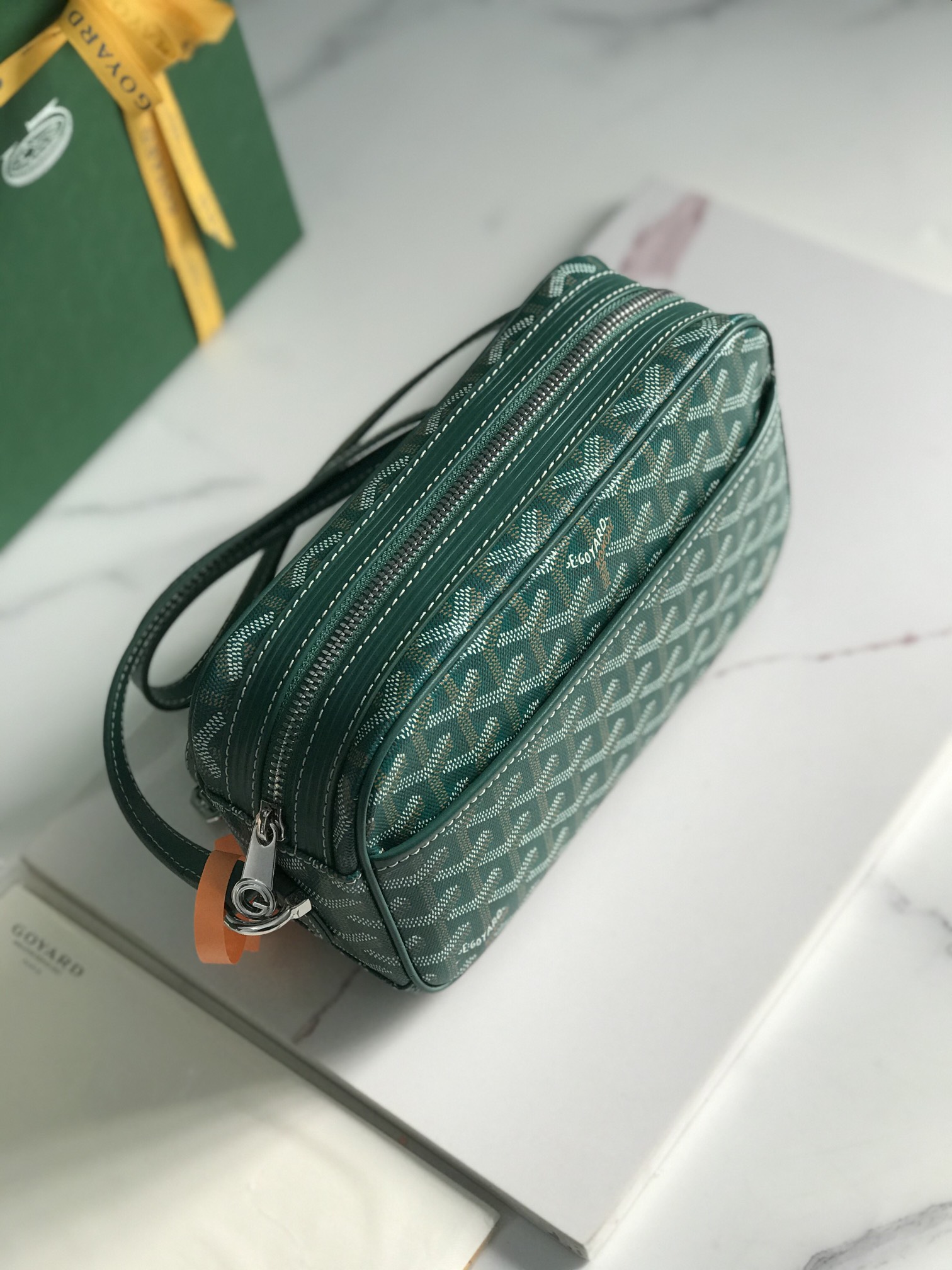 GOYARD Herringbone Cup Vert PM Shoulder Bag PVC green