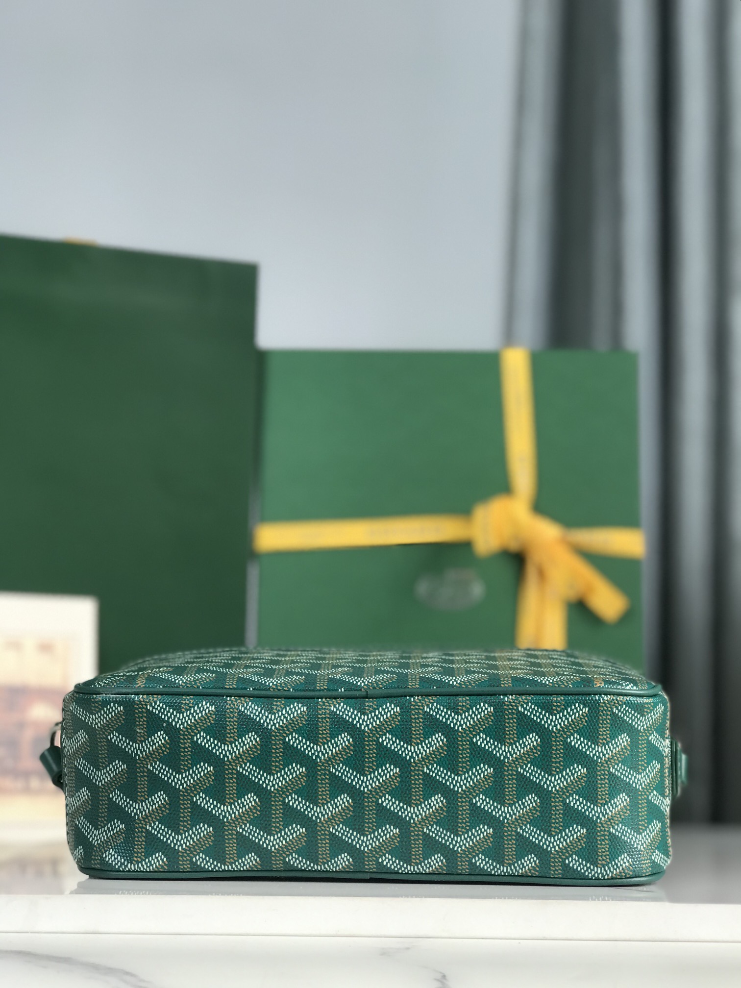 GOYARD Herringbone Cup Vert PM Shoulder Bag PVC green