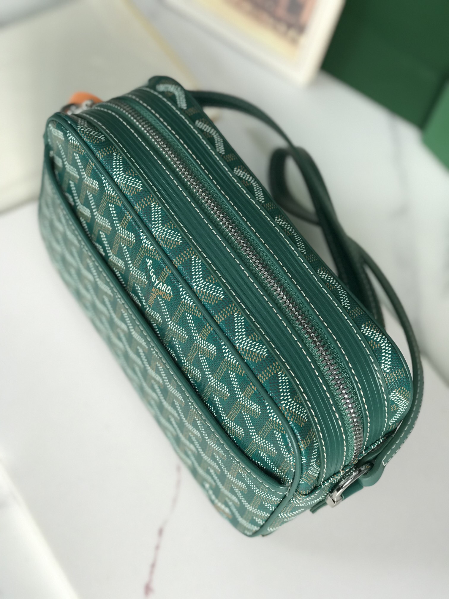 GOYARD Herringbone Cup Vert PM Shoulder Bag PVC green