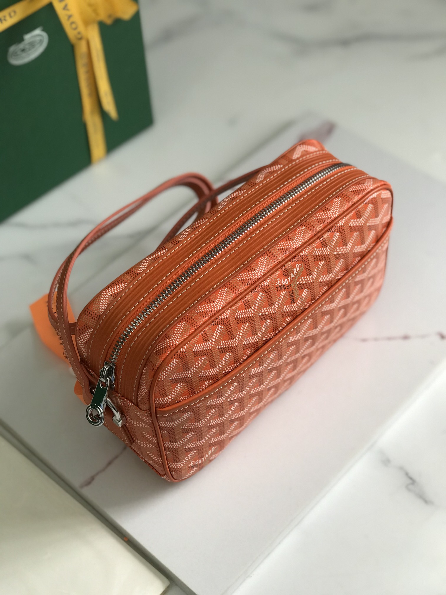 GOYARD Herringbone Cup Vert PM Shoulder Bag PVC orange