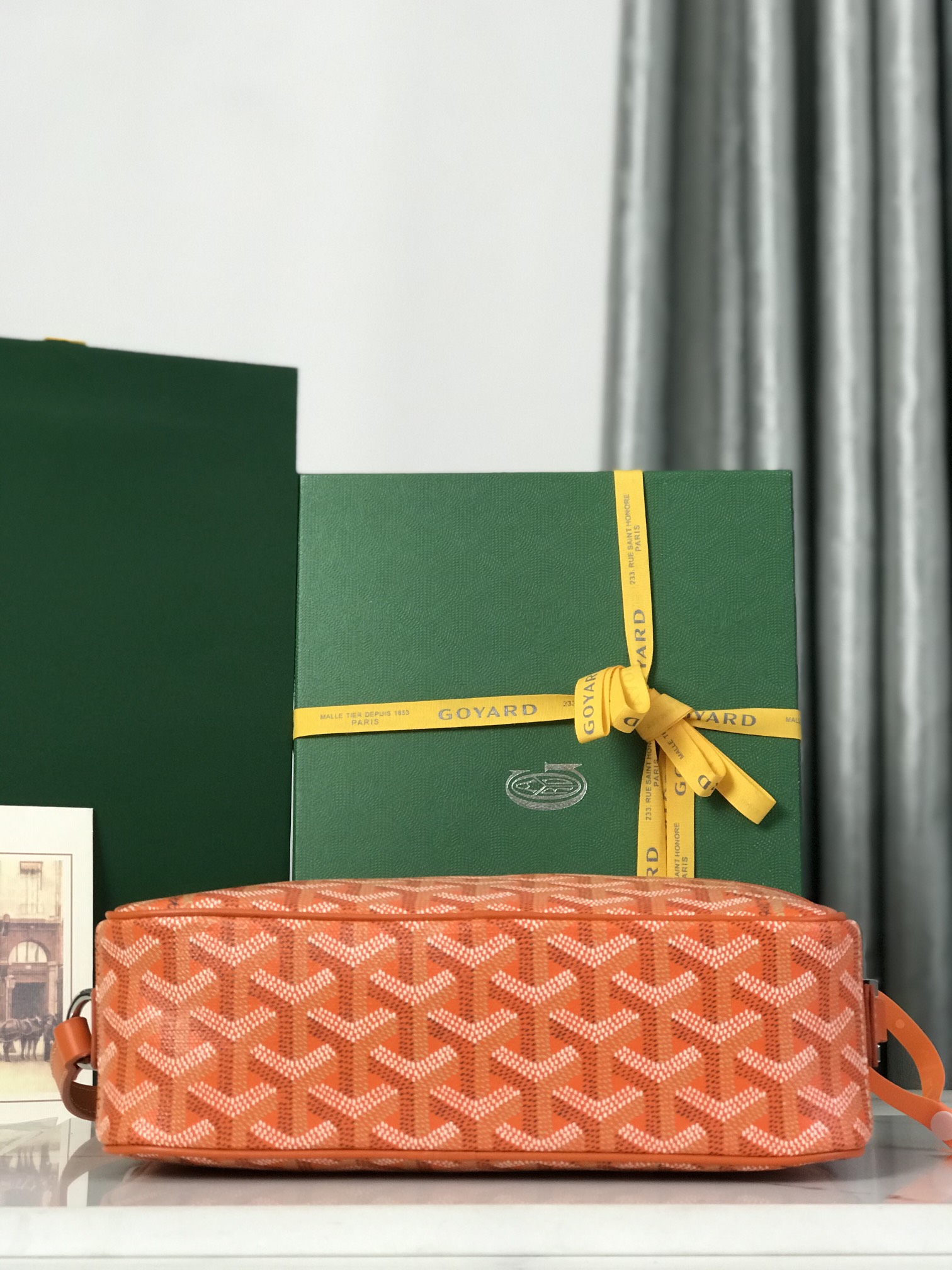 GOYARD Herringbone Cup Vert PM Shoulder Bag PVC orange