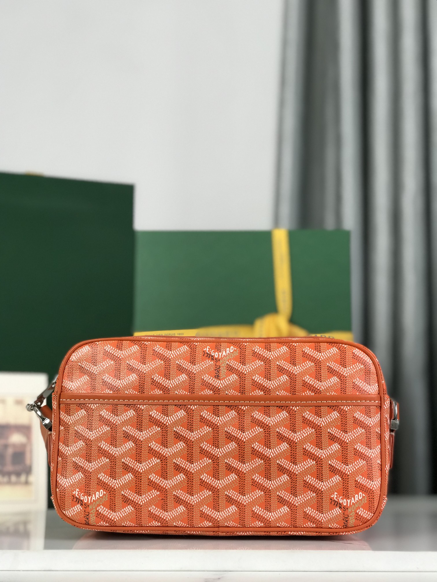 GOYARD Herringbone Cup Vert PM Shoulder Bag PVC orange