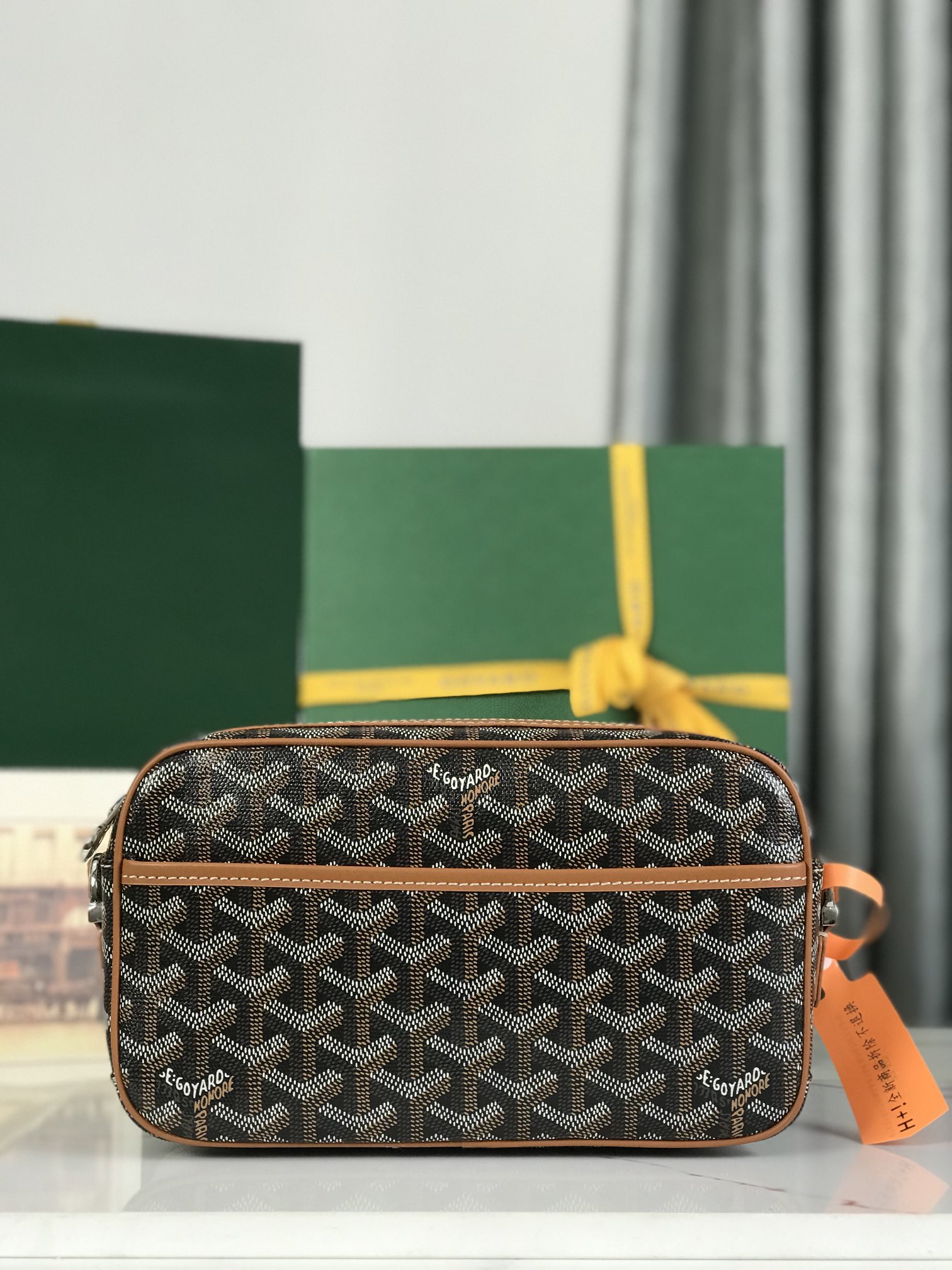 GOYARD Herringbone Cup Vert PM Shoulder Bag PVCbrown gray