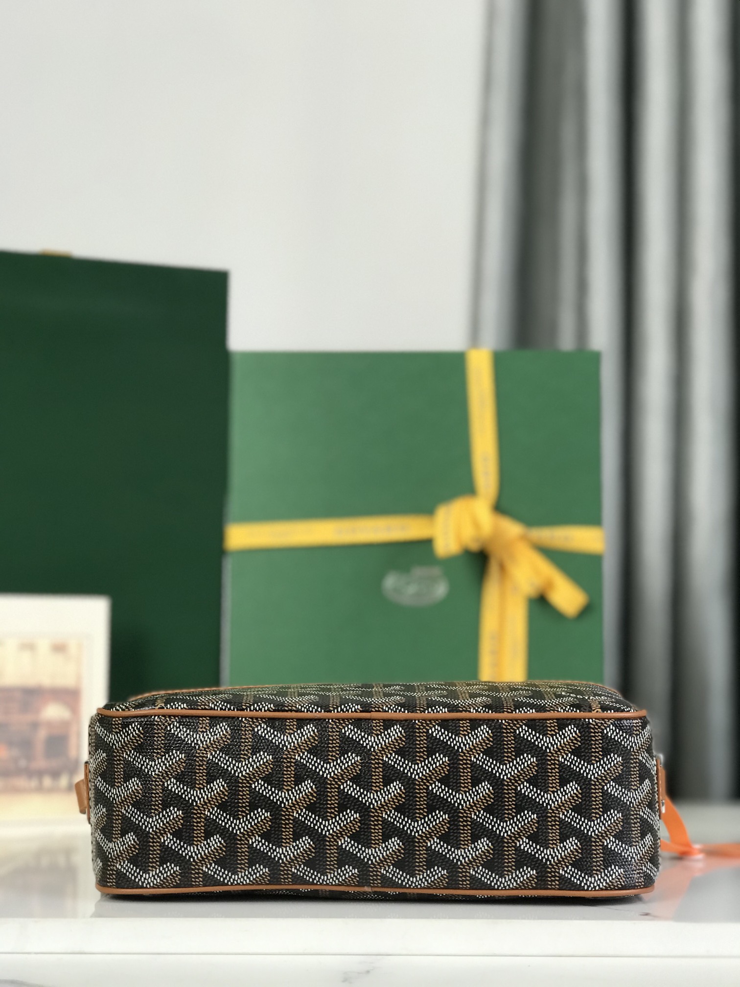 GOYARD Herringbone Cup Vert PM Shoulder Bag PVCbrown gray