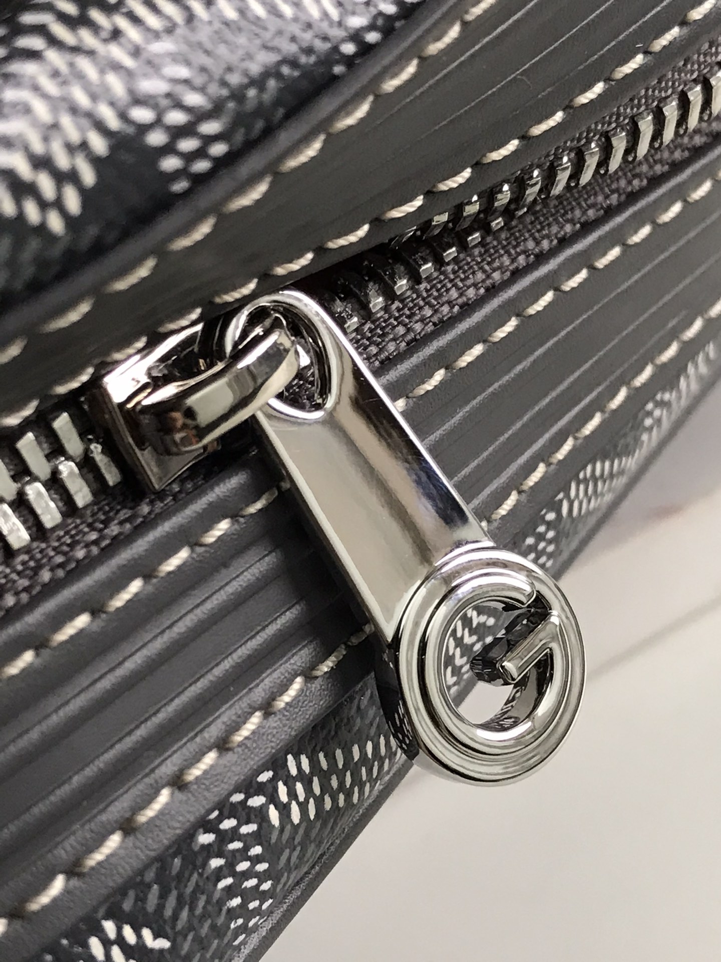 GOYARD Herringbone Cup Vert PM Shoulder Bag PVC black gray