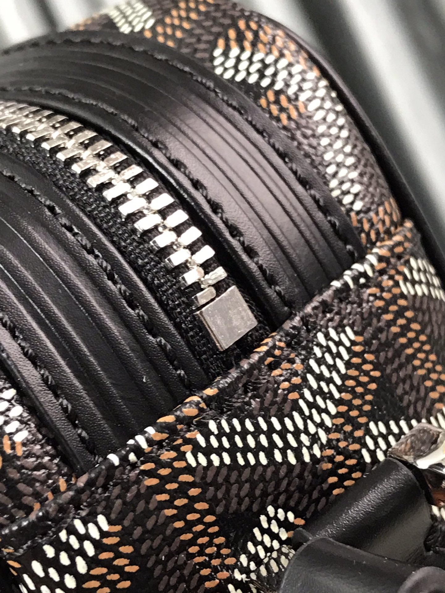 GOYARD Herringbone Cup Vert PM Shoulder Bag PVC black brown