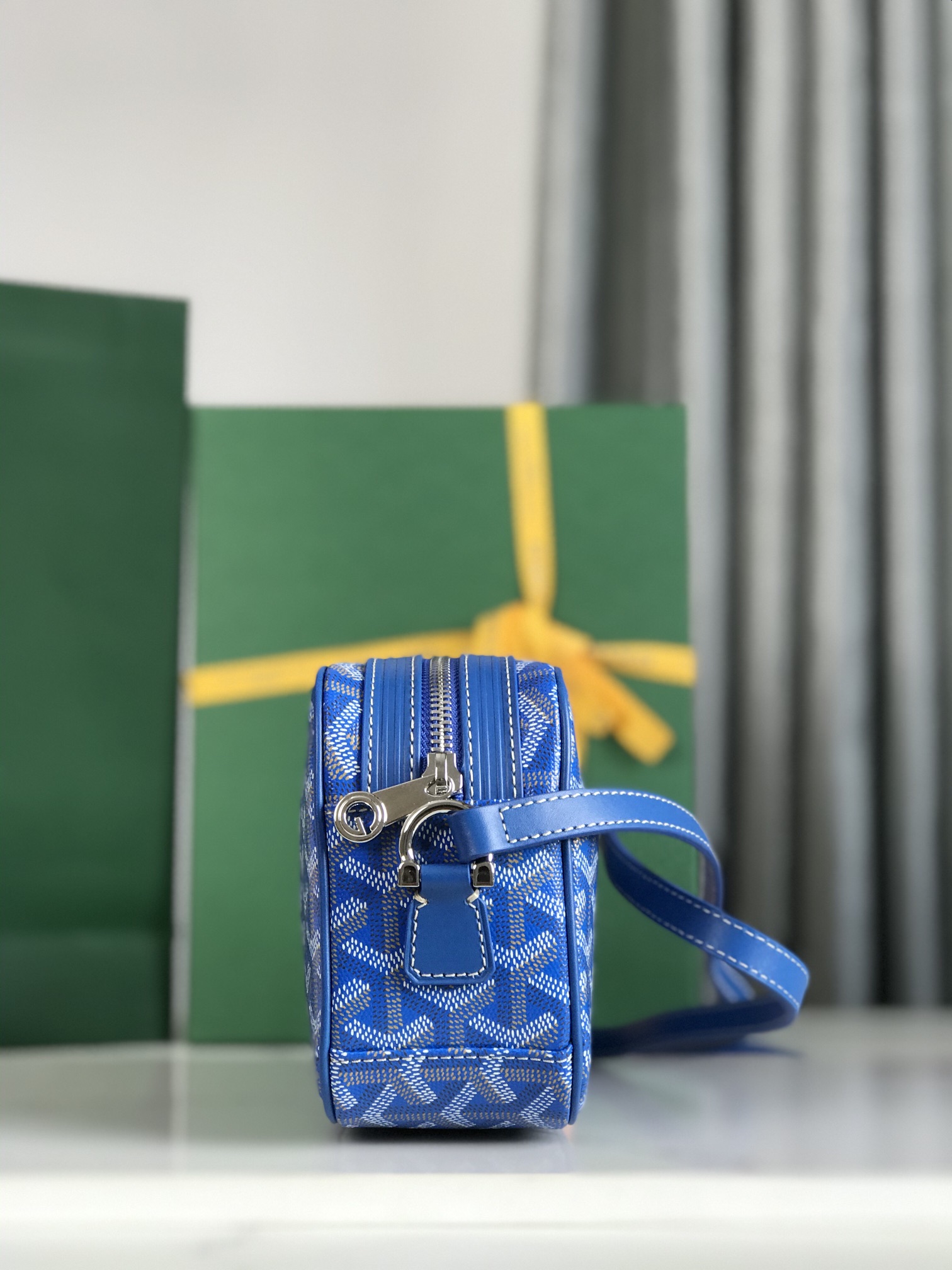 GOYARD Herringbone Cup Vert PM Shoulder Bag PVC  blue