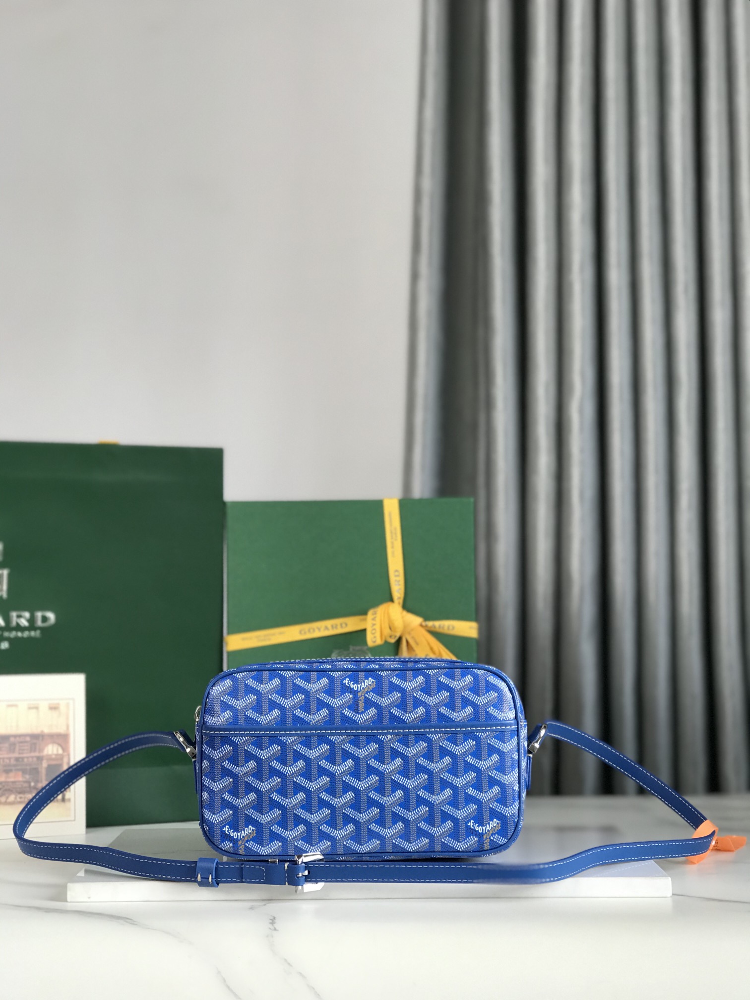 GOYARD Herringbone Cup Vert PM Shoulder Bag PVC  blue