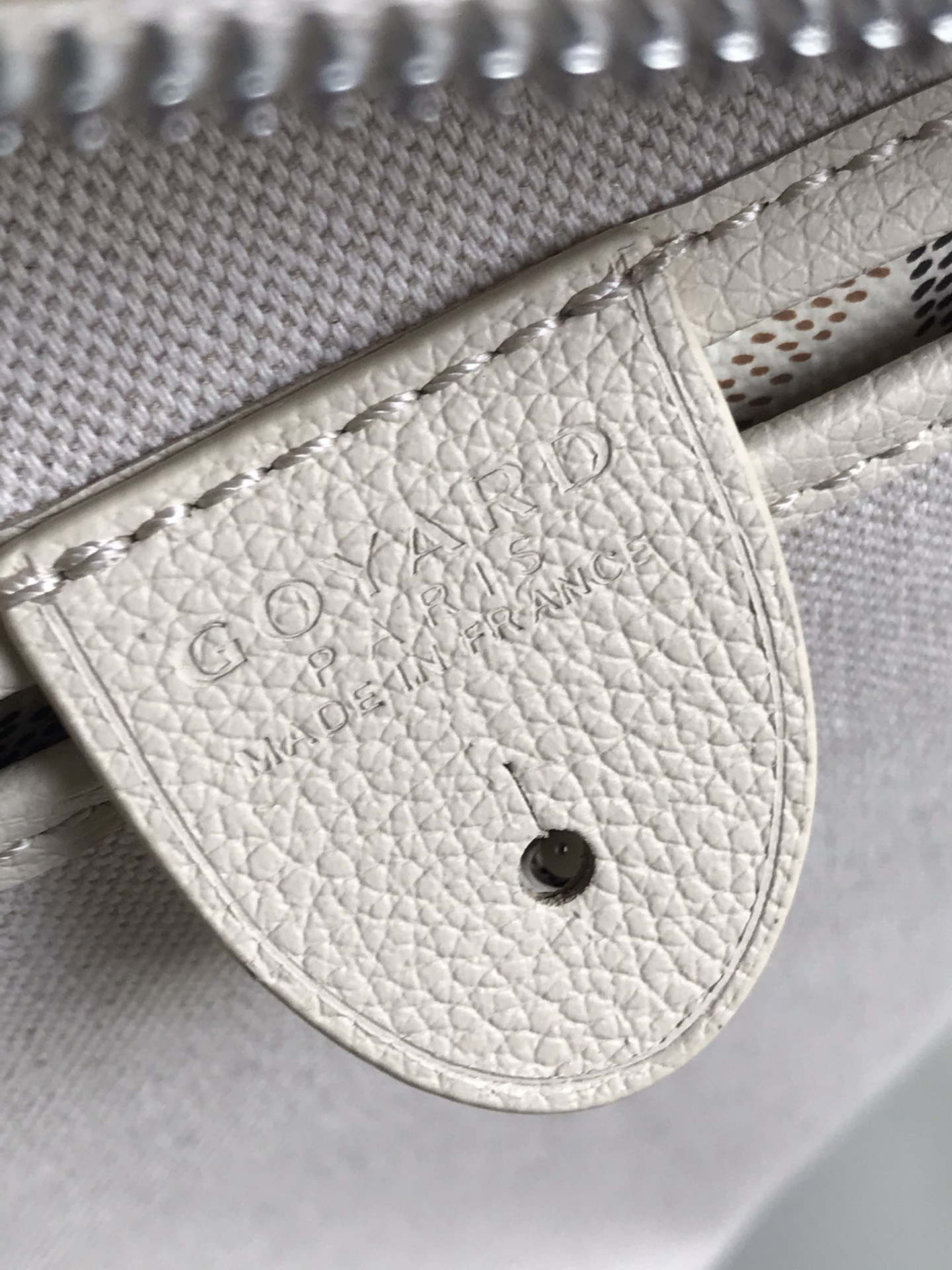 Goyard White Goyardine Coated Canvas and Leather Saint Louis