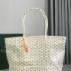 Goyard White Goyardine Coated Canvas and Leather Saint Louis