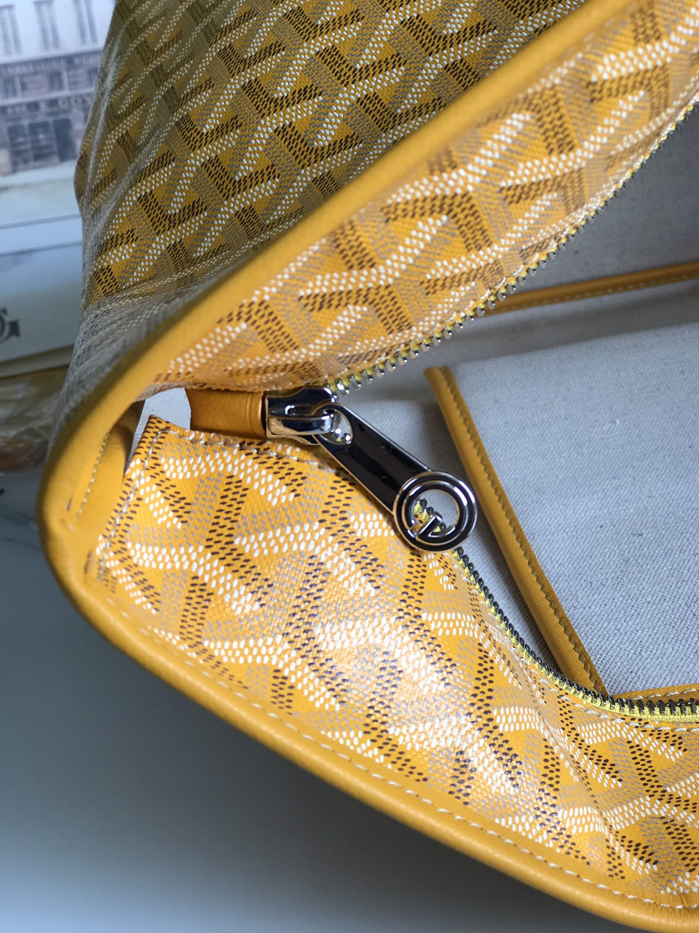 Goyard yellow Goyardine Coated Canvas and Leather Saint Louis