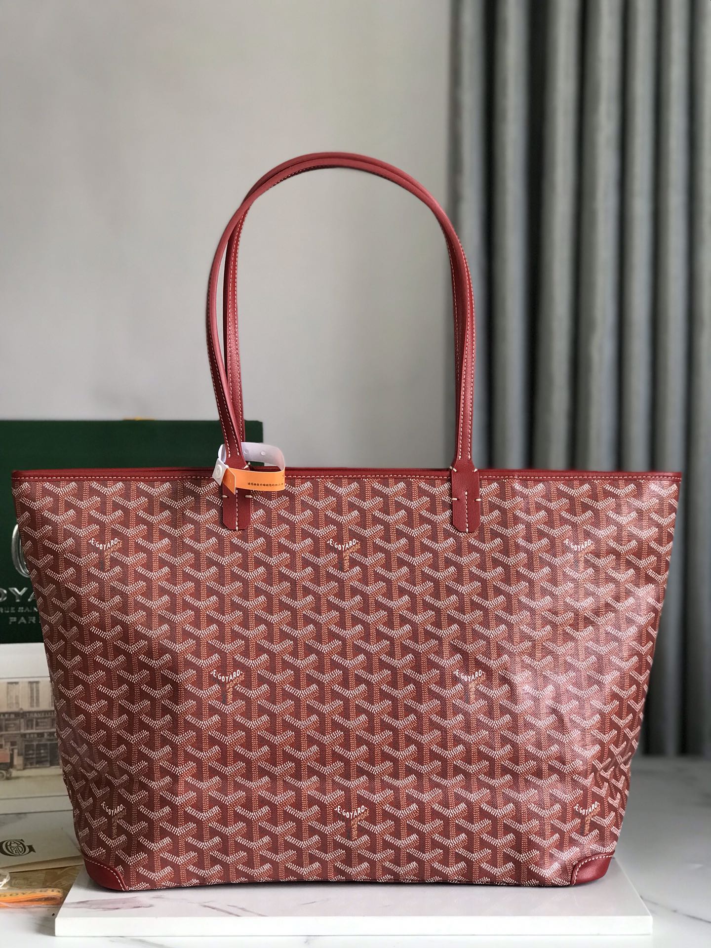 Goyard red Goyardine Coated Canvas and Leather Saint Louis