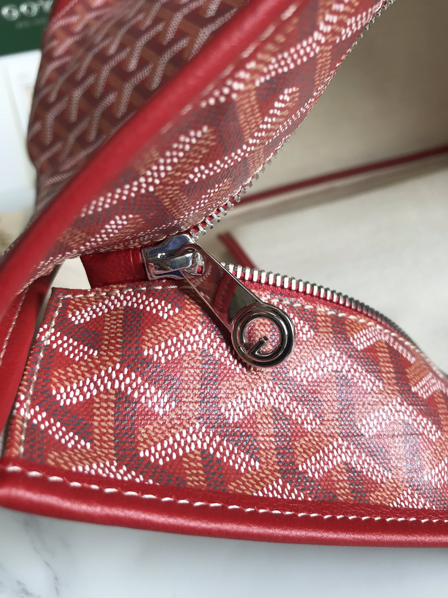 Goyard red Goyardine Coated Canvas and Leather Saint Louis