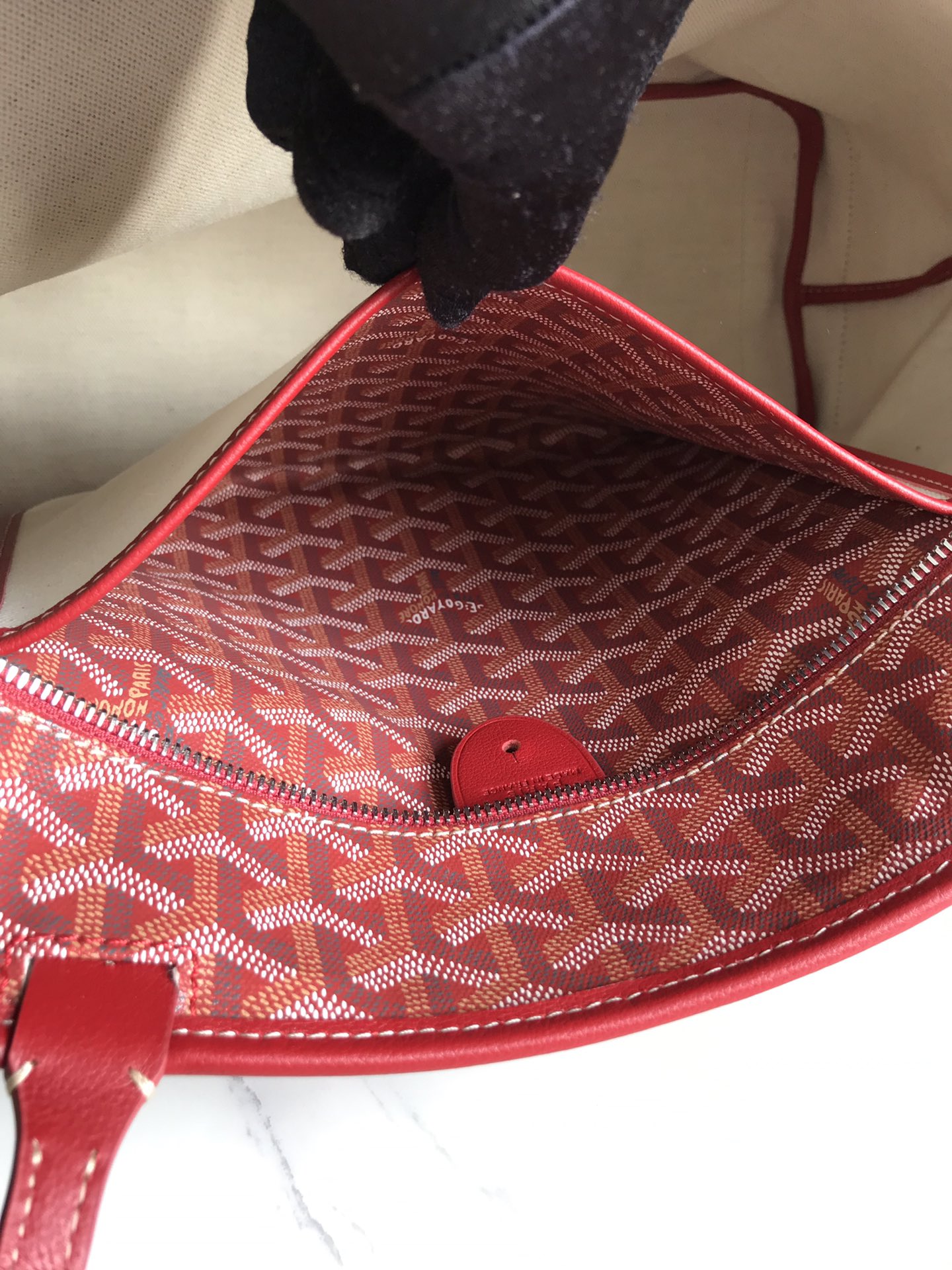 Goyard red Goyardine Coated Canvas and Leather Saint Louis