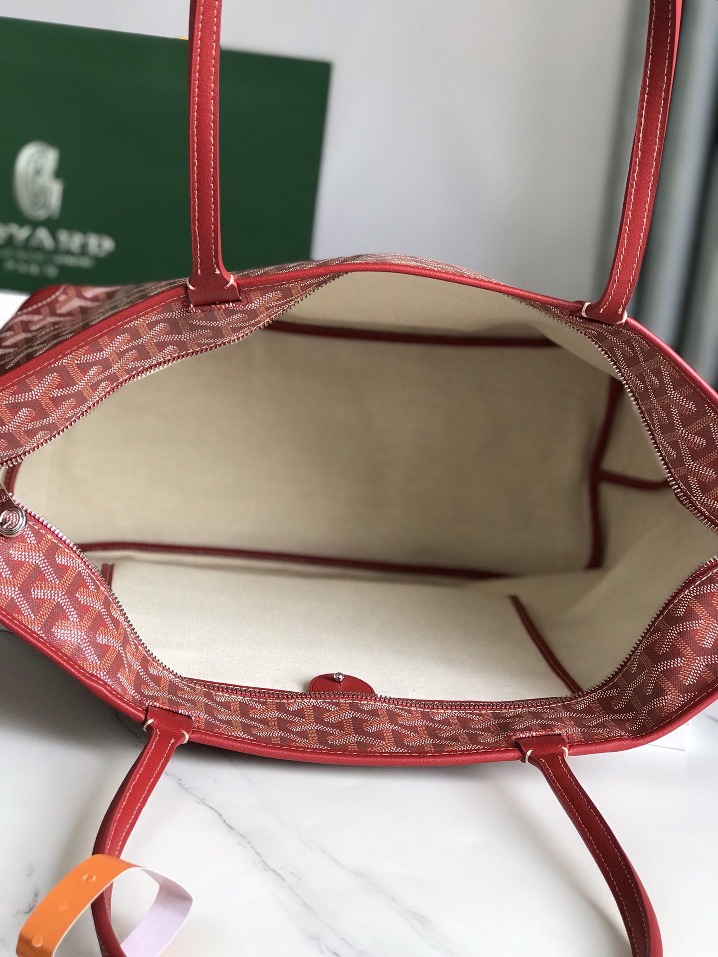 Goyard red Goyardine Coated Canvas and Leather Saint Louis