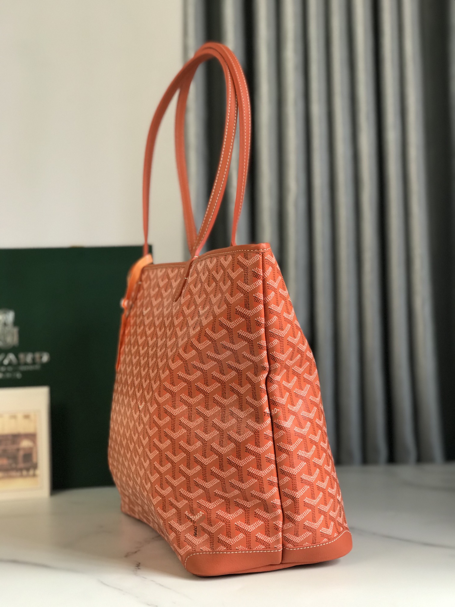 Goyard Artois PM Tote Bag for Women Black orange N-QL |