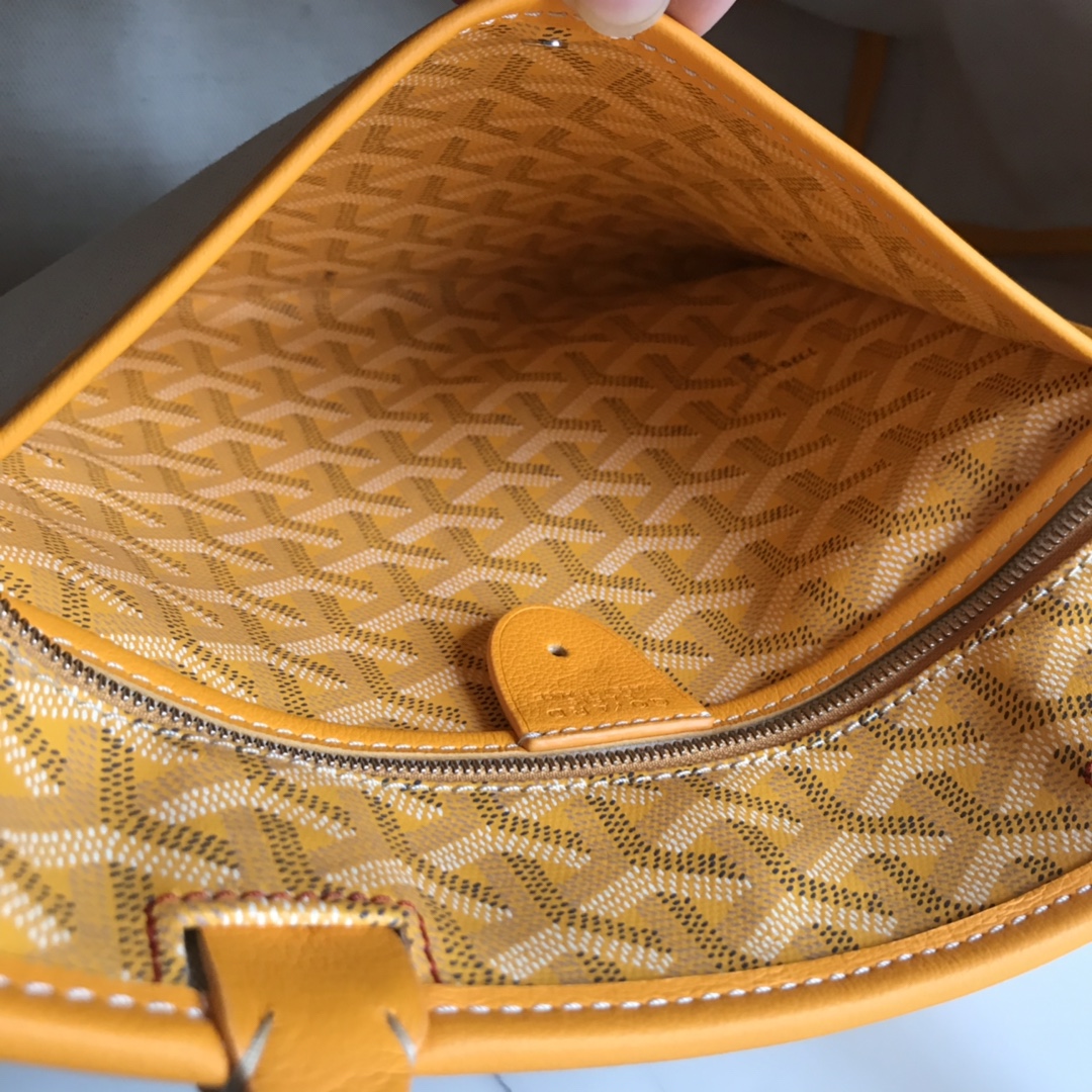 Goyard Goyardine Yellow Artois PM Tote Bag Palladium