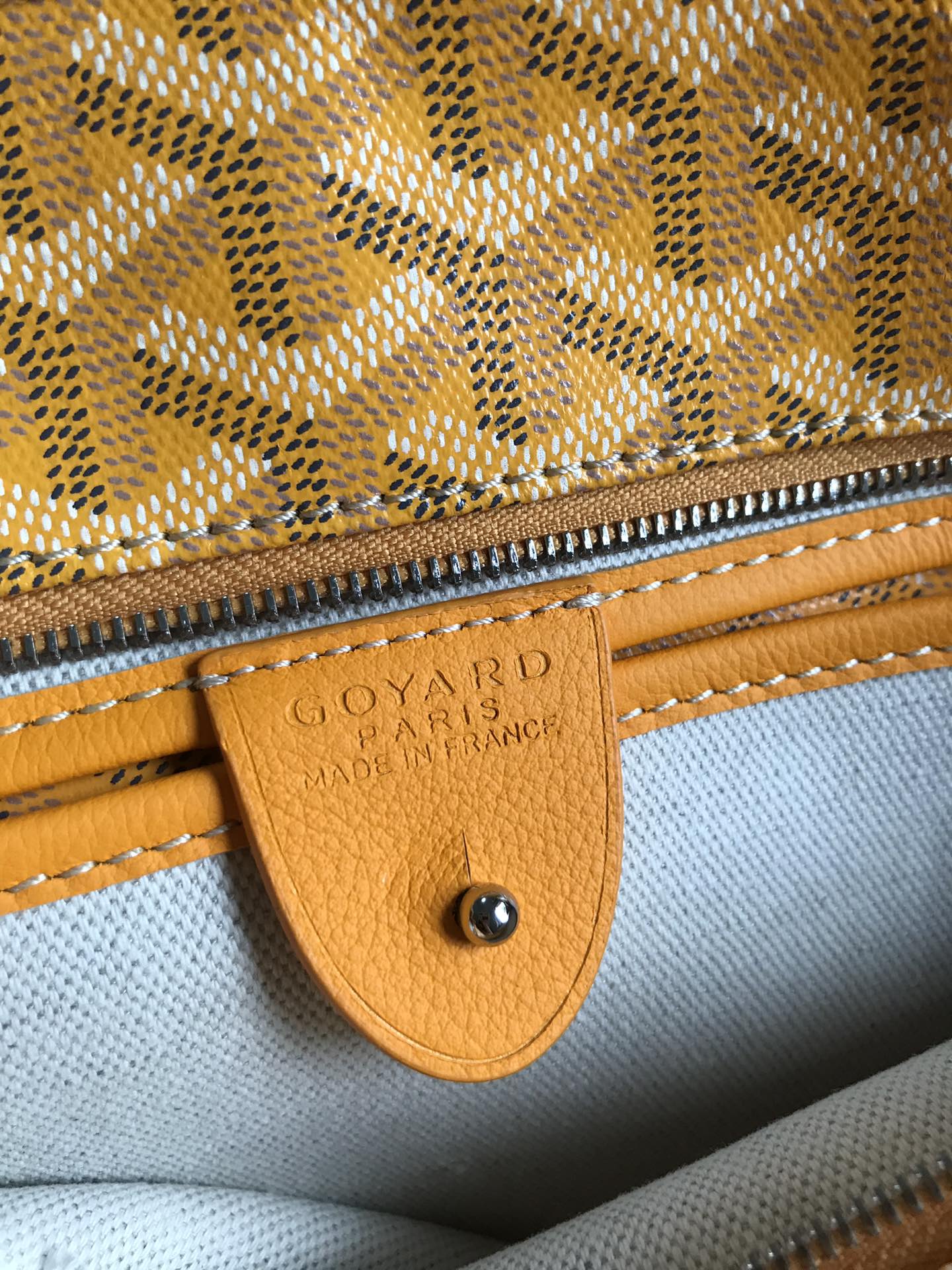 Goyard Goyardine Yellow Artois PM Tote Bag Palladium