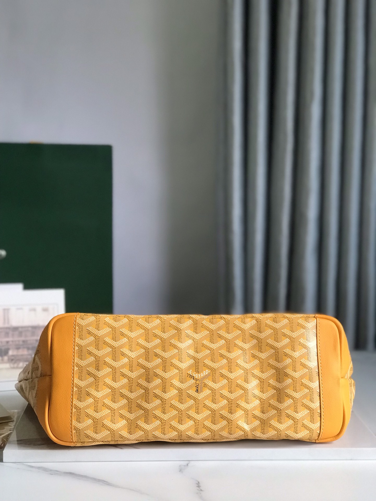 Goyard Goyardine Yellow Artois PM Tote Bag Palladium