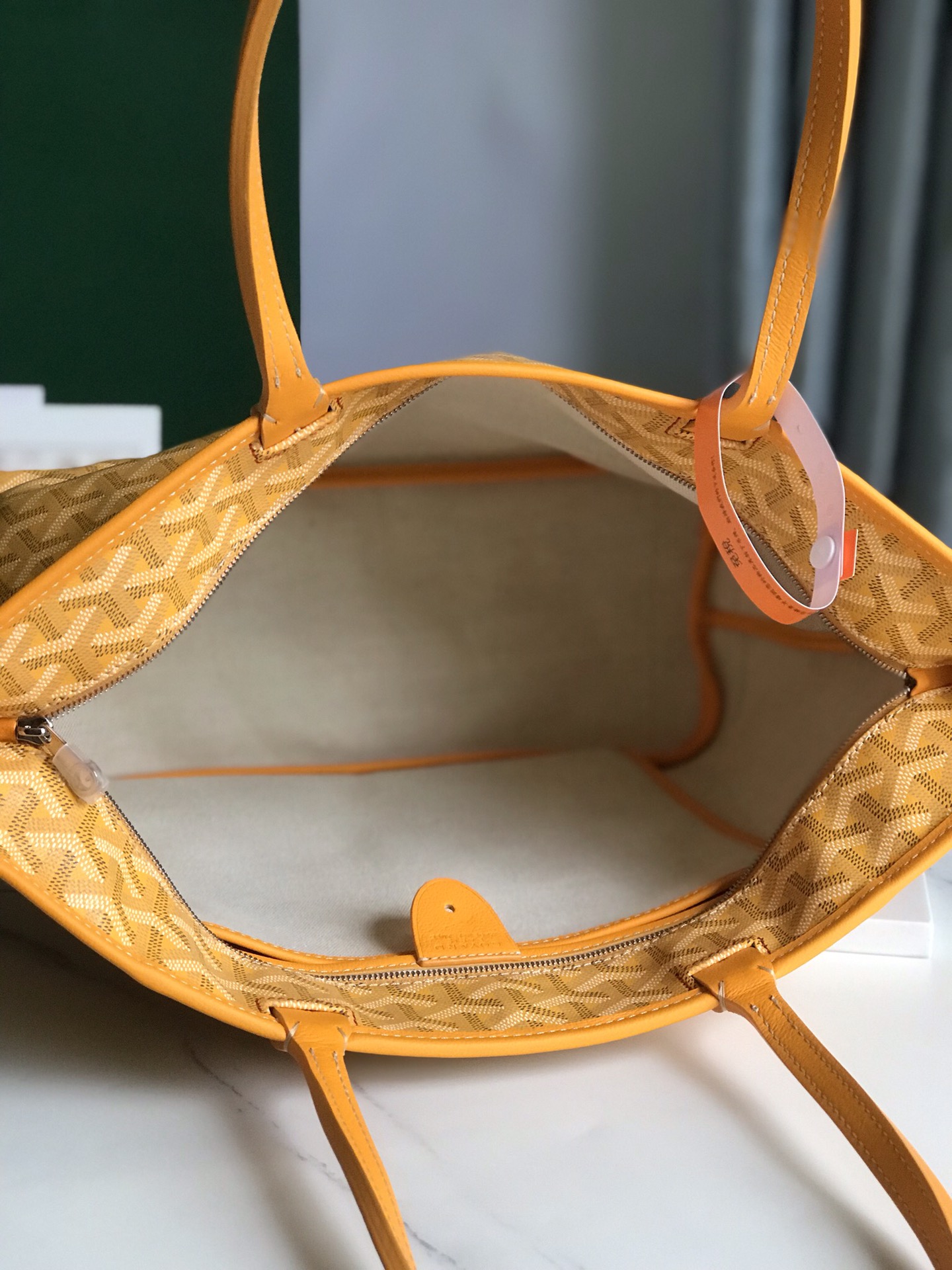 Goyard Goyardine Yellow Artois PM Tote Bag Palladium