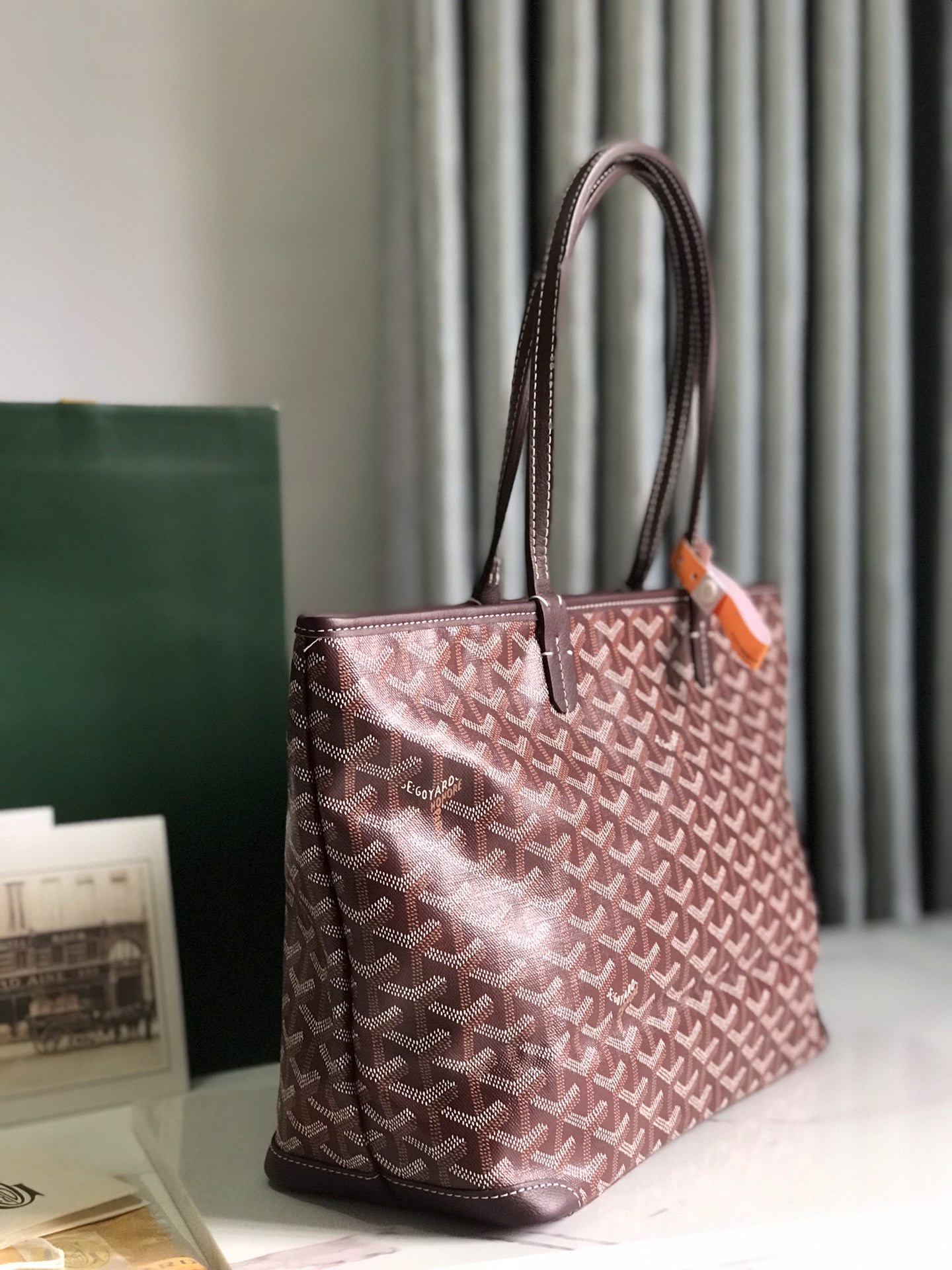 Goyard Womens Saint Louis Burgundy PM Dark red Cloth