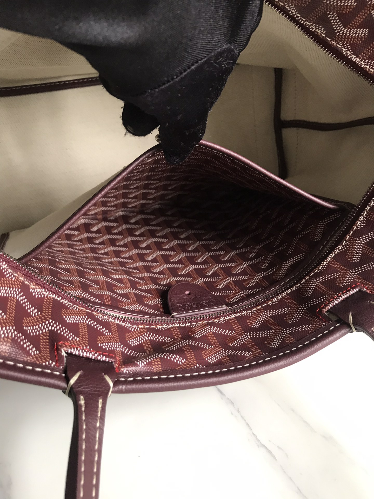 Goyard Womens Saint Louis Burgundy PM Dark red Cloth