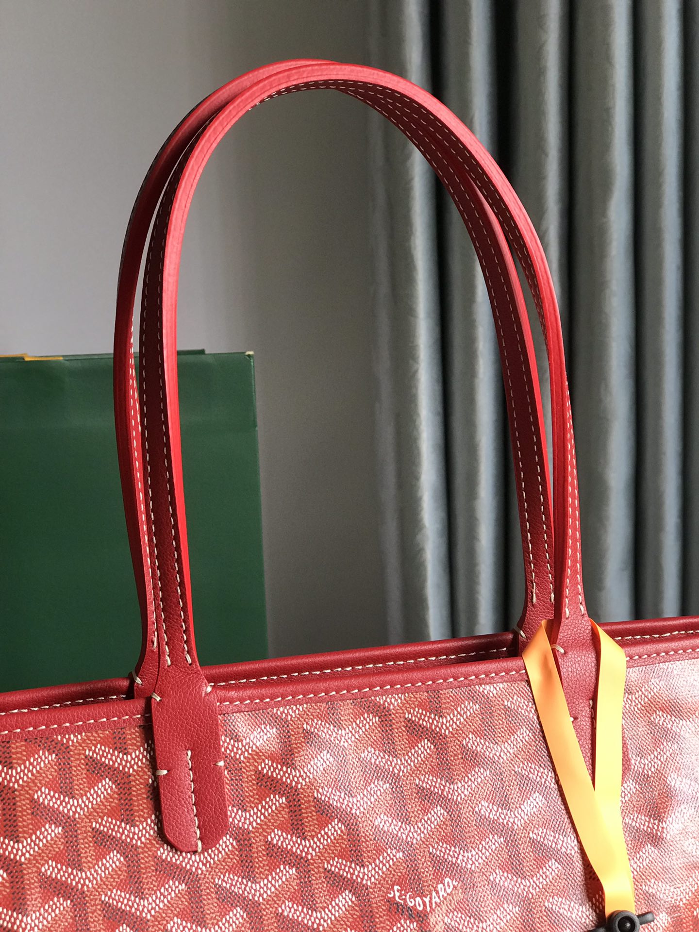 Red Goyard Goyardine Saint Louis PM Tote Bag
