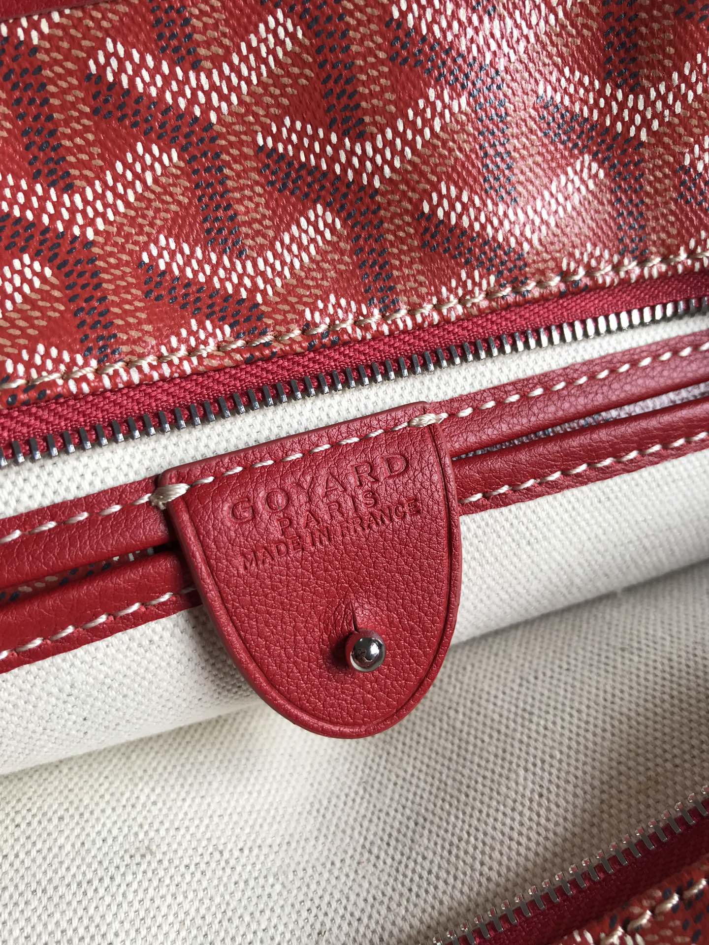 Red Goyard Goyardine Saint Louis PM Tote Bag