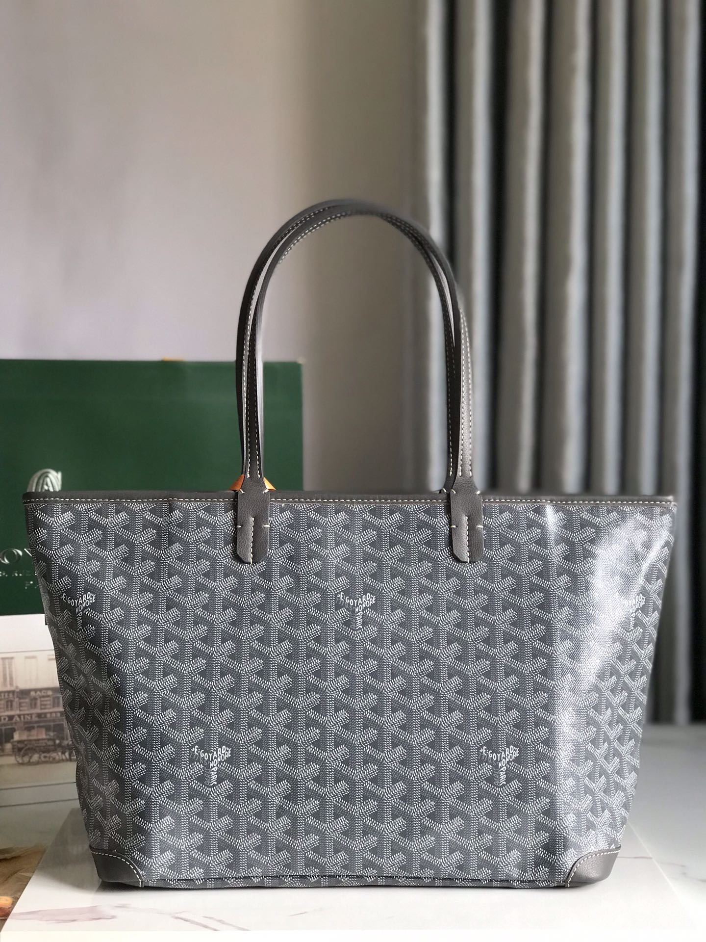 Goyard Goyardine black Artois Tote PM Palladium