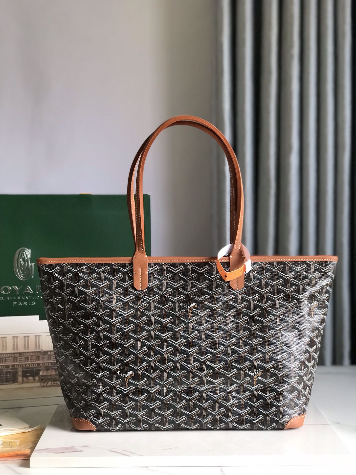 Goyard Artois Tote Coated Canvas PM Black 1151591
