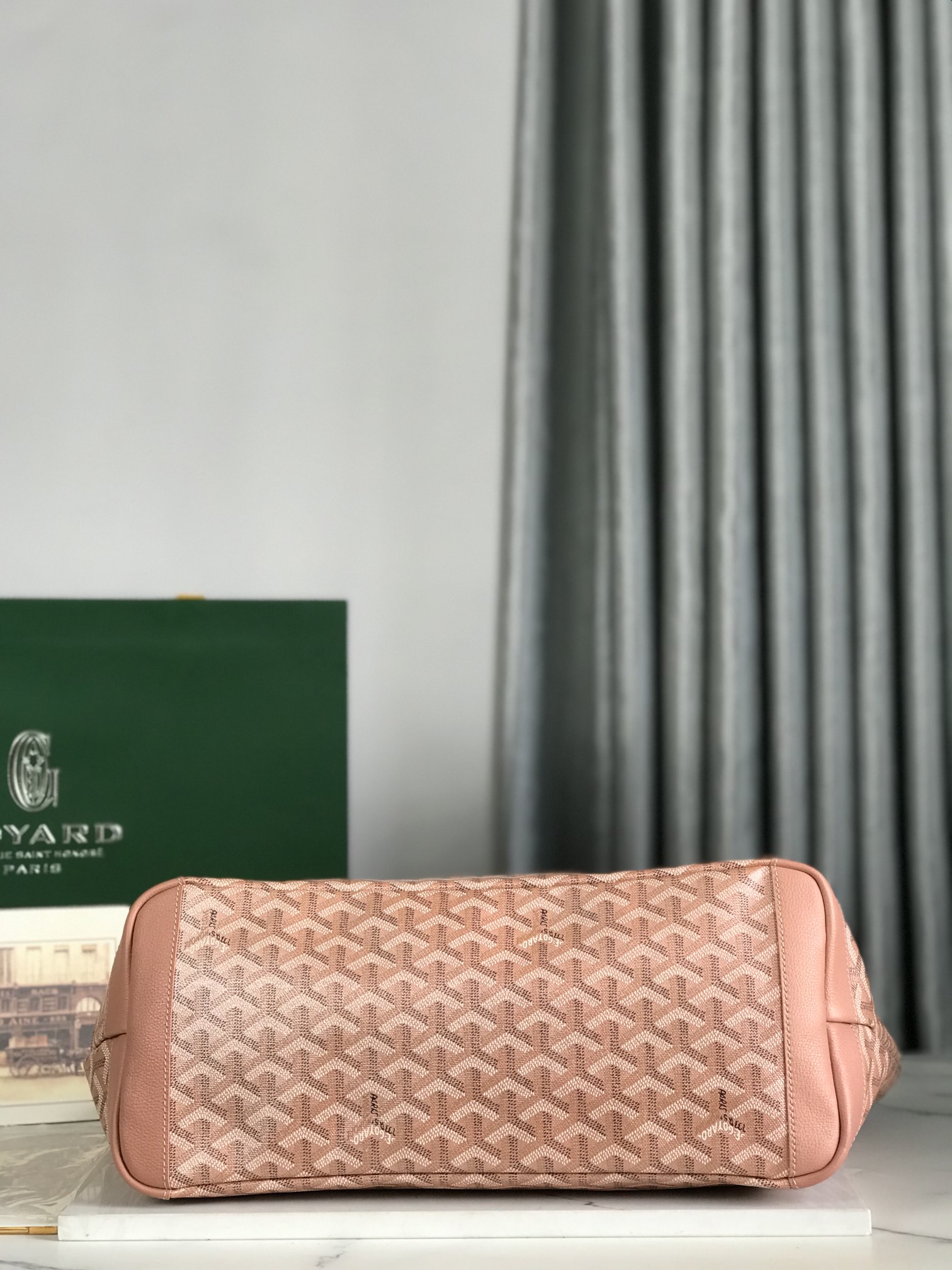 Goyard Goyardine pink Artois Tote PM Palladium