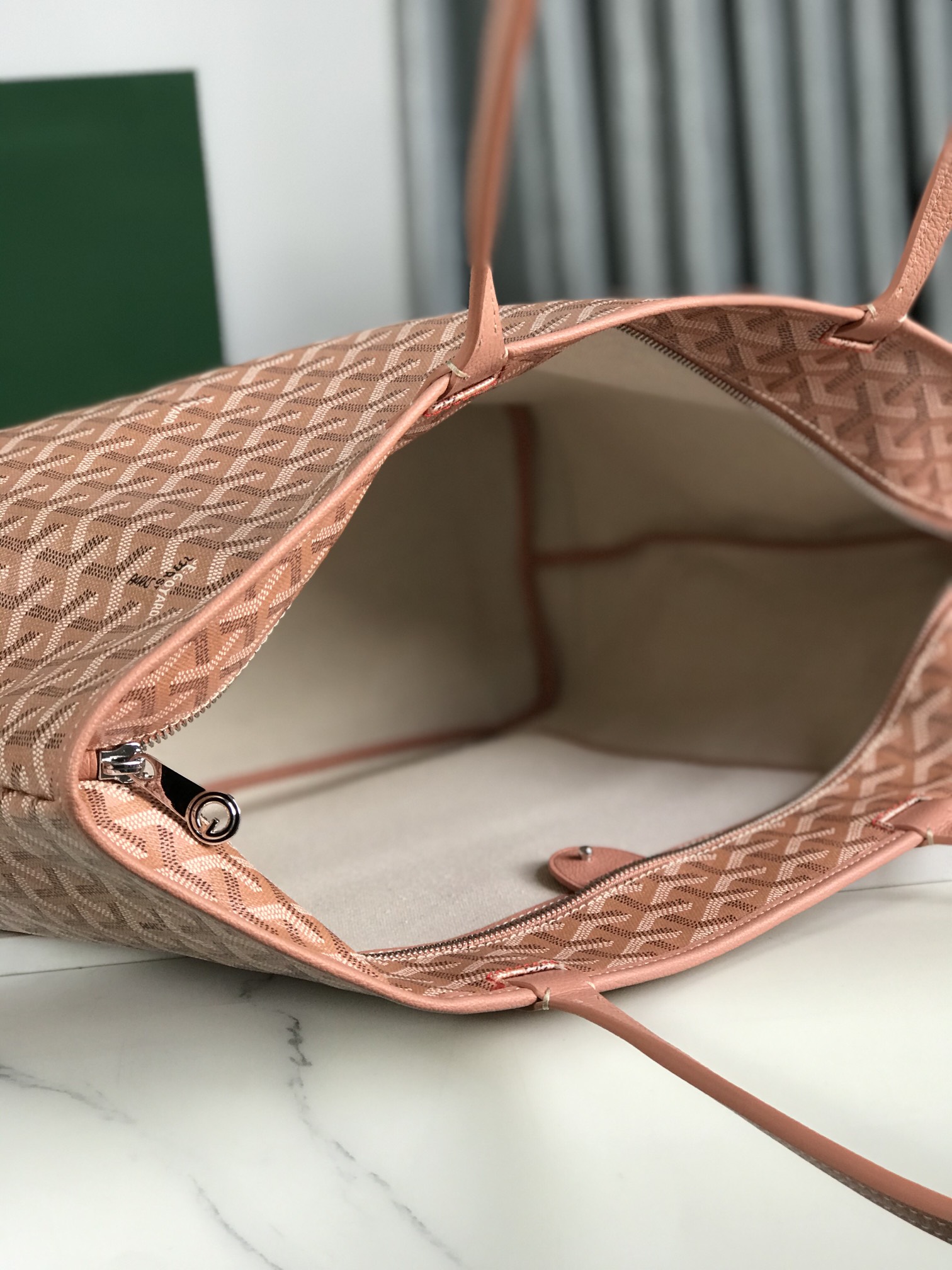 Goyard Goyardine pink Artois Tote PM Palladium